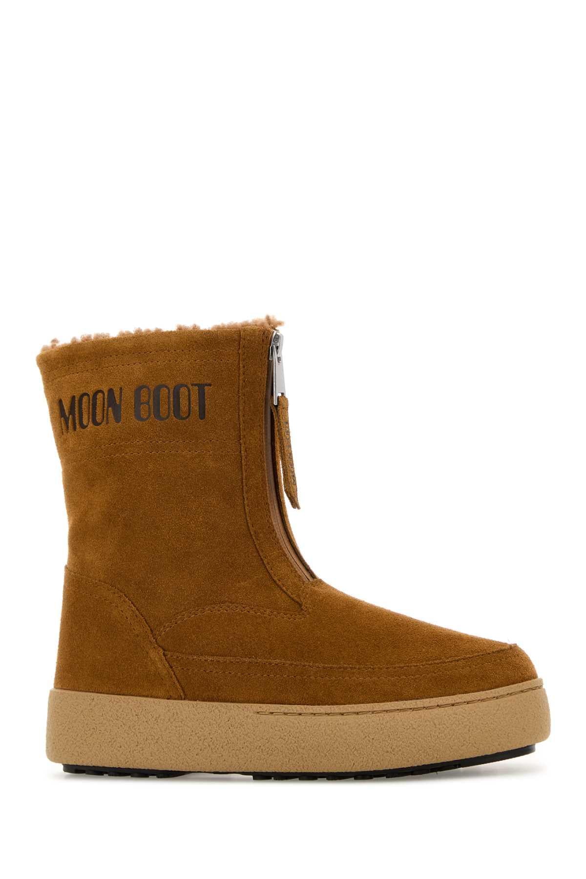 Moon Boot Women Caramel Suede Ltrack Lara Ankle Boots MOON BOOT