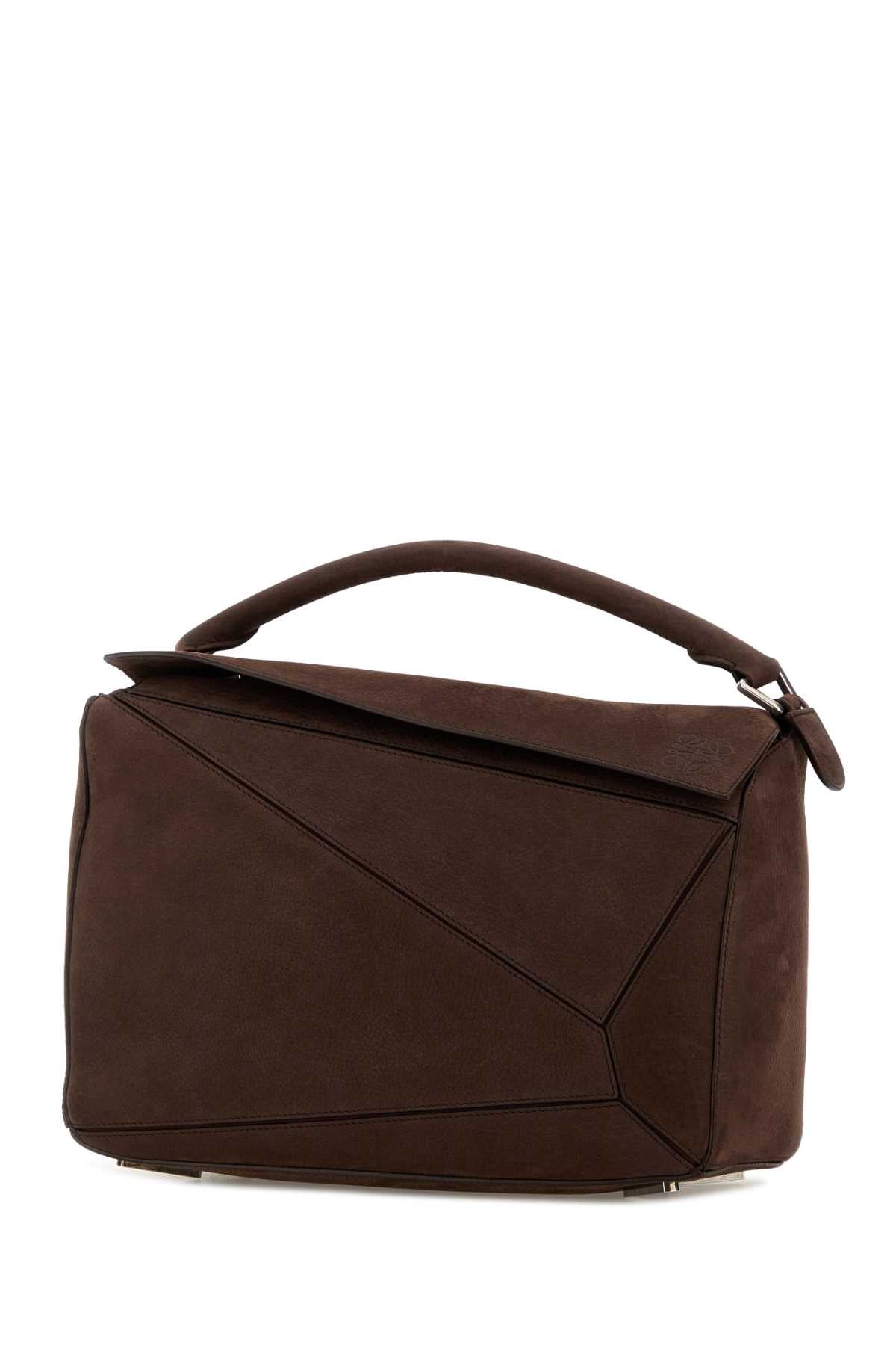 Loewe Men Brown Leather Large Puzzle Handbag LOEWE