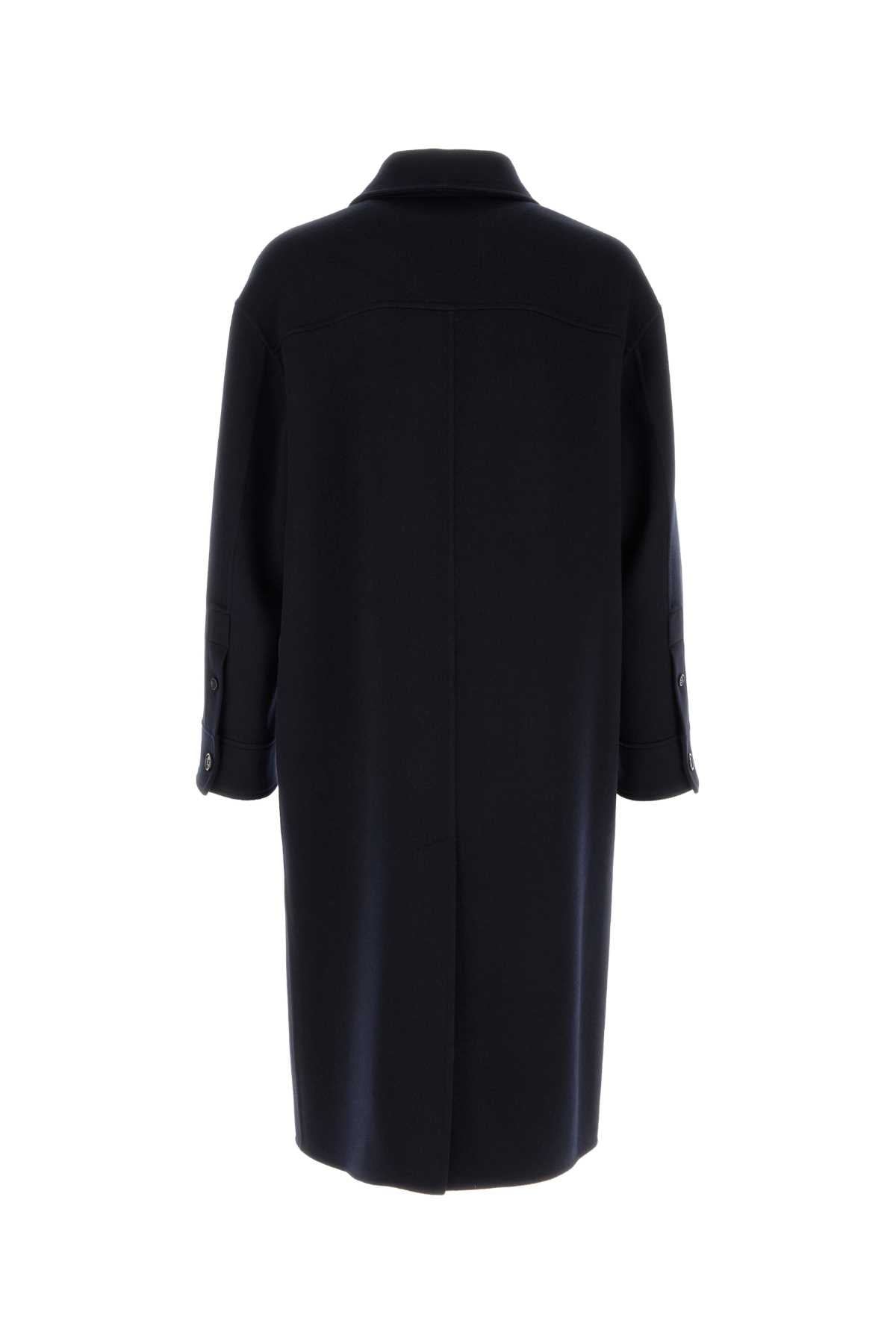 Loewe Men Navy Blue Wool Blend Coat LOEWE