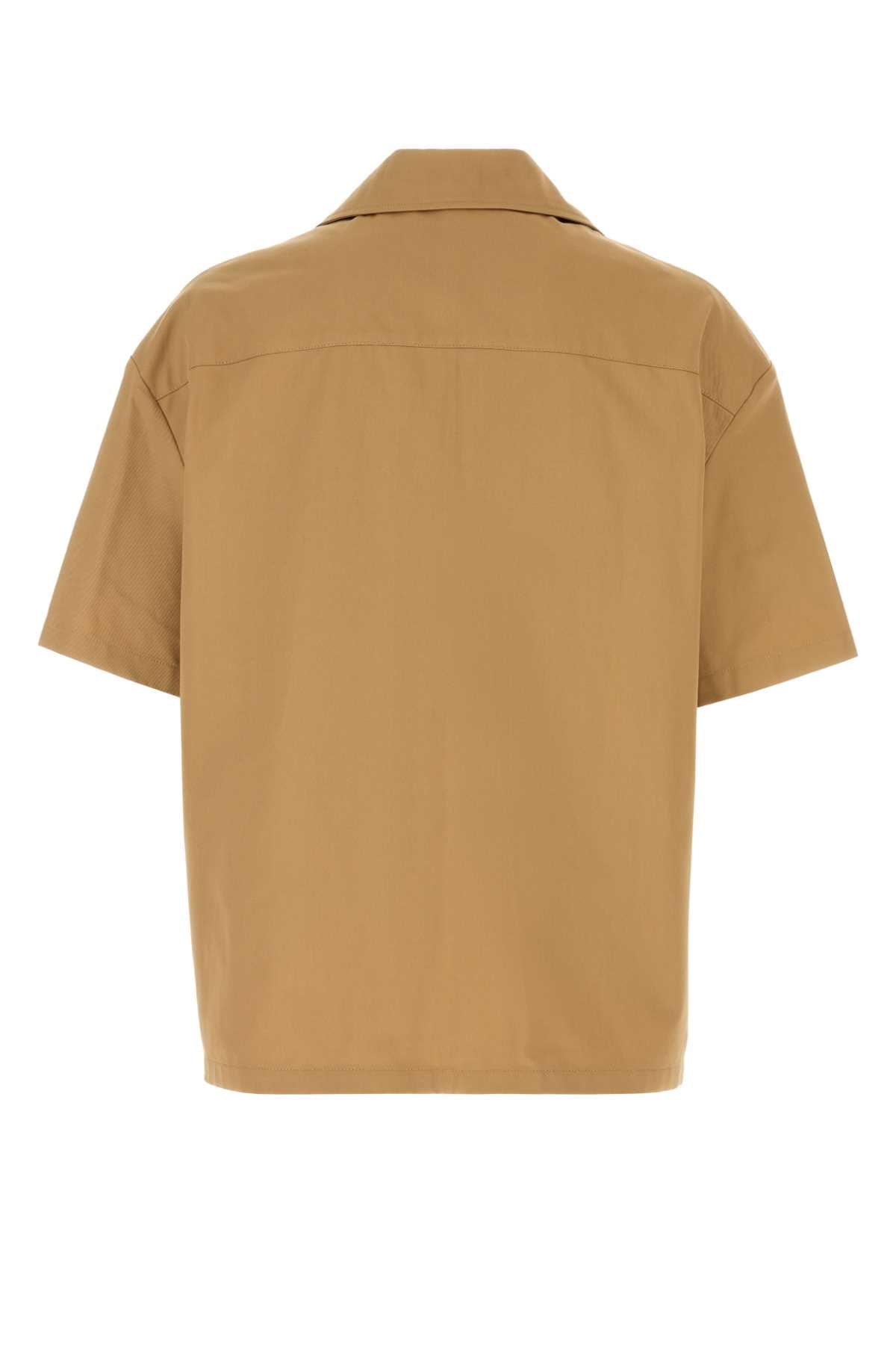 Loewe Men Camel Gabardine Shirt LOEWE