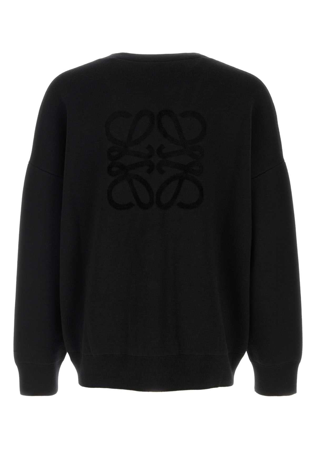 Loewe Men Black Stretch Wool Blend Cardigan LOEWE