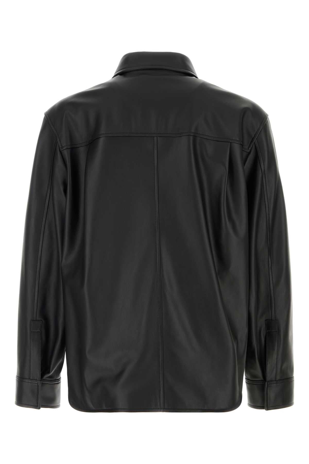 Loewe Men Black Leather Shirt LOEWE