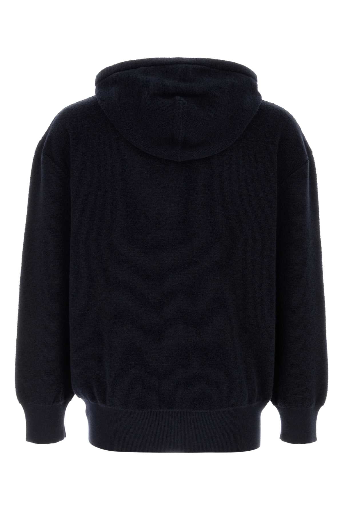 Loewe Men Navy Blue Wool Cardigan LOEWE