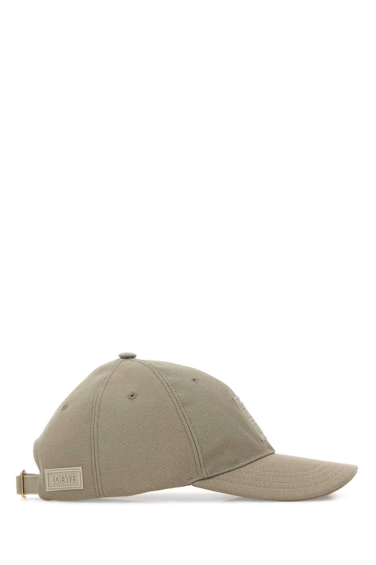Loewe Men Dove Grey Canvas Baseball Cap LOEWE