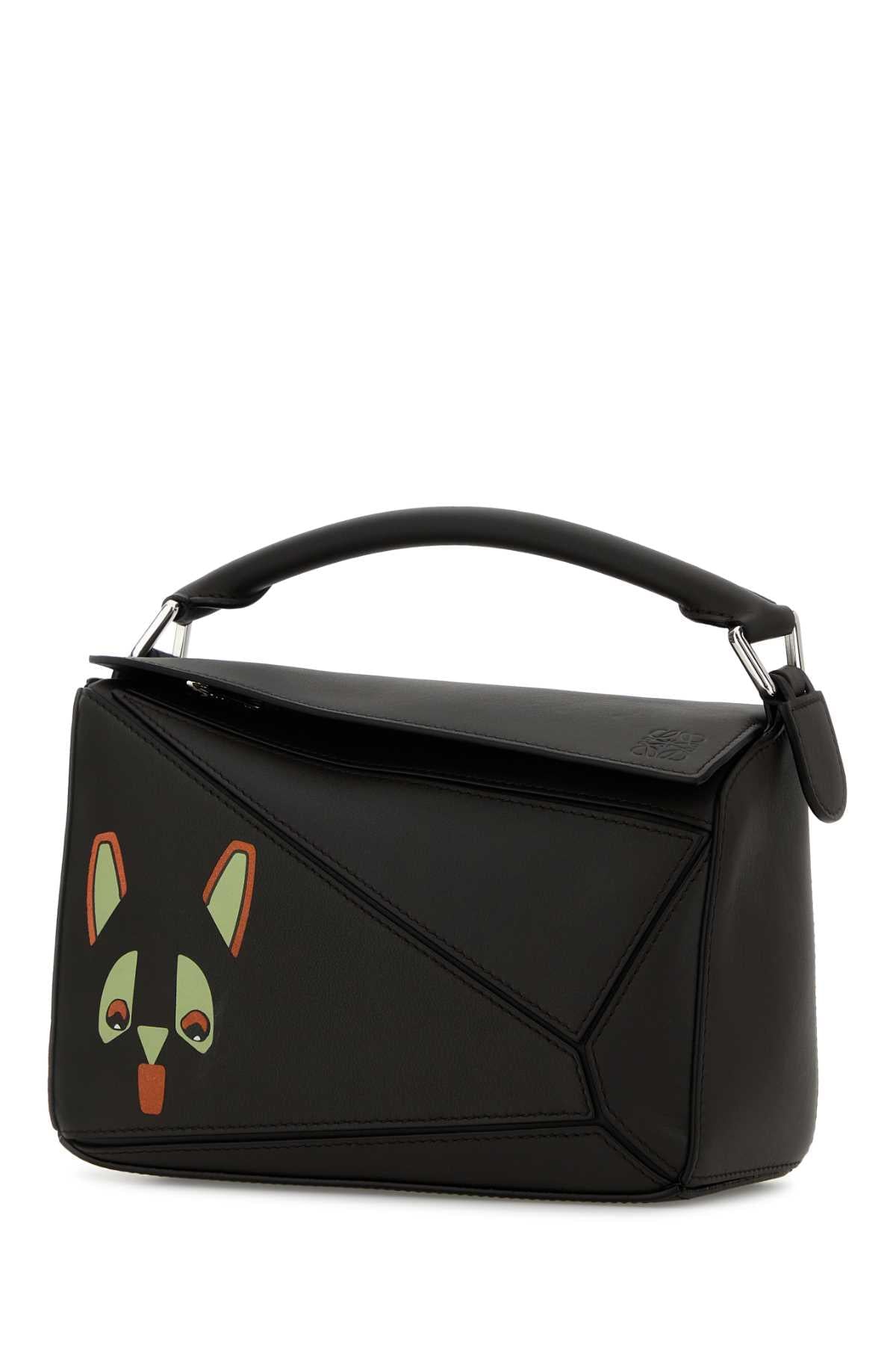 Loewe Women Dark Brown Leather Small Puzzle Handbag LOEWE