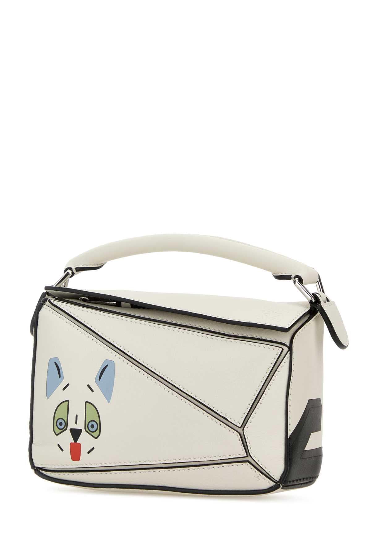 Loewe Women Chalk Leather Mini Puzzle Handbag LOEWE