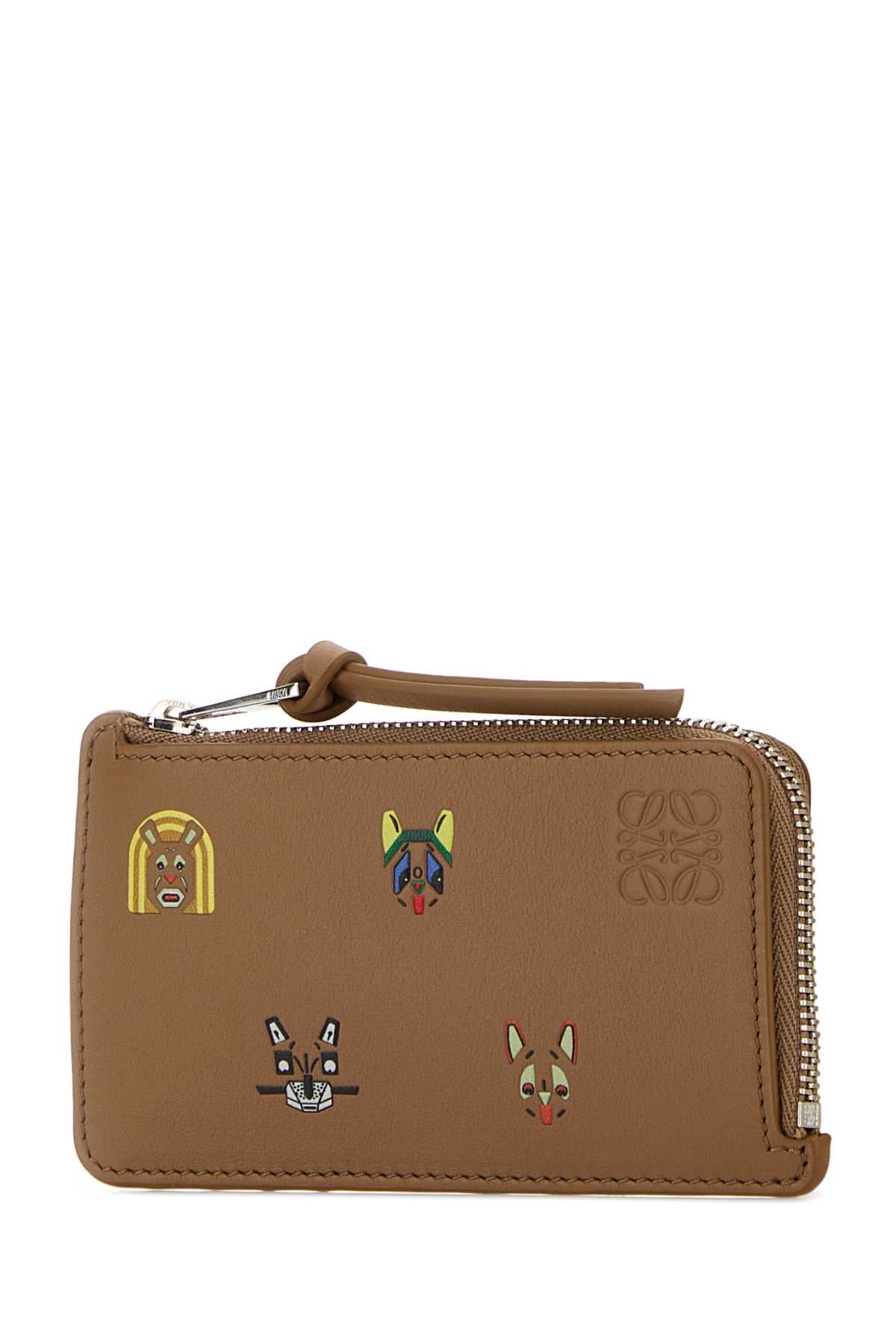 Loewe Women Camel Leather Card Holder LOEWE