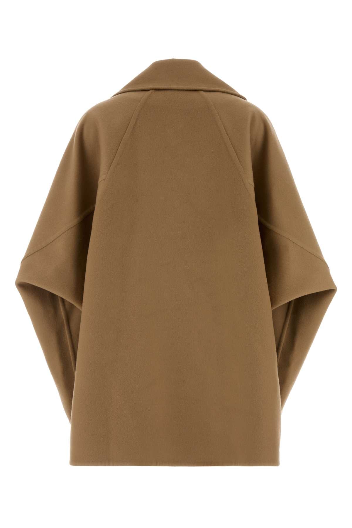 Loewe Women Camel Wool Coat LOEWE