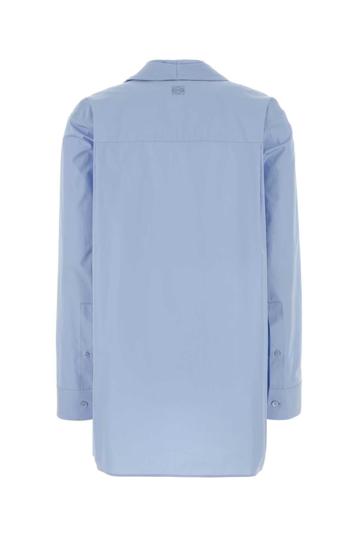 Loewe Women Light Blue Poplin Shirt LOEWE