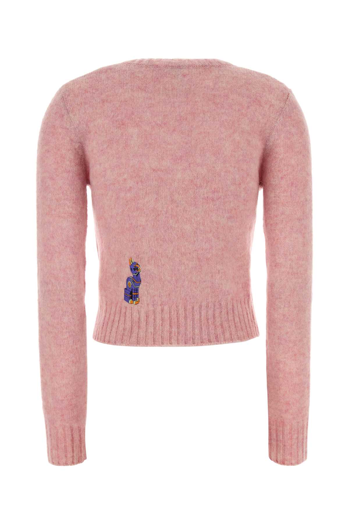 Loewe Women Melange Pink Wool Sweater LOEWE