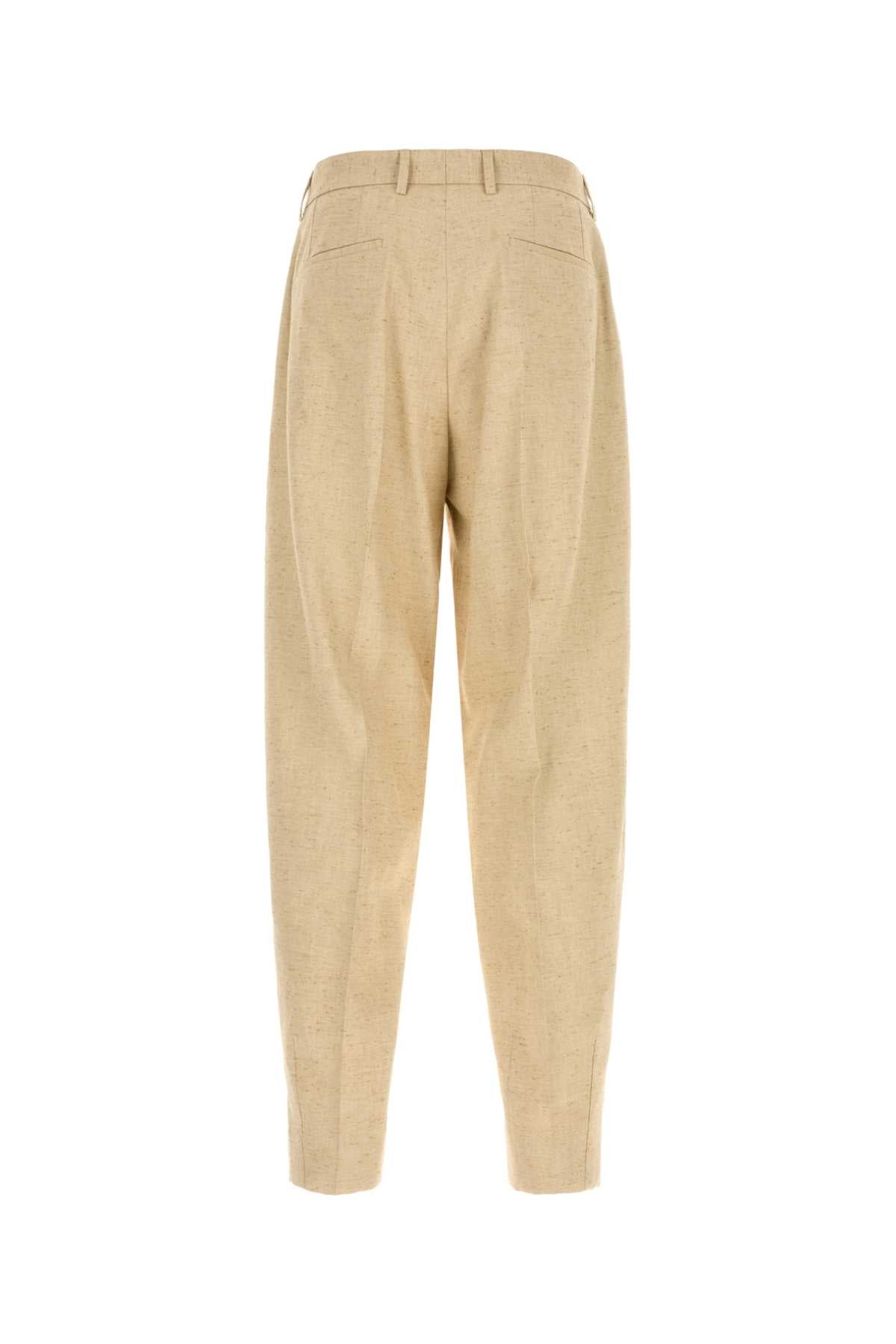 Dolce & Gabbana Men Sand Tweed Wide-Leg Pant DOLCE & GABBANA