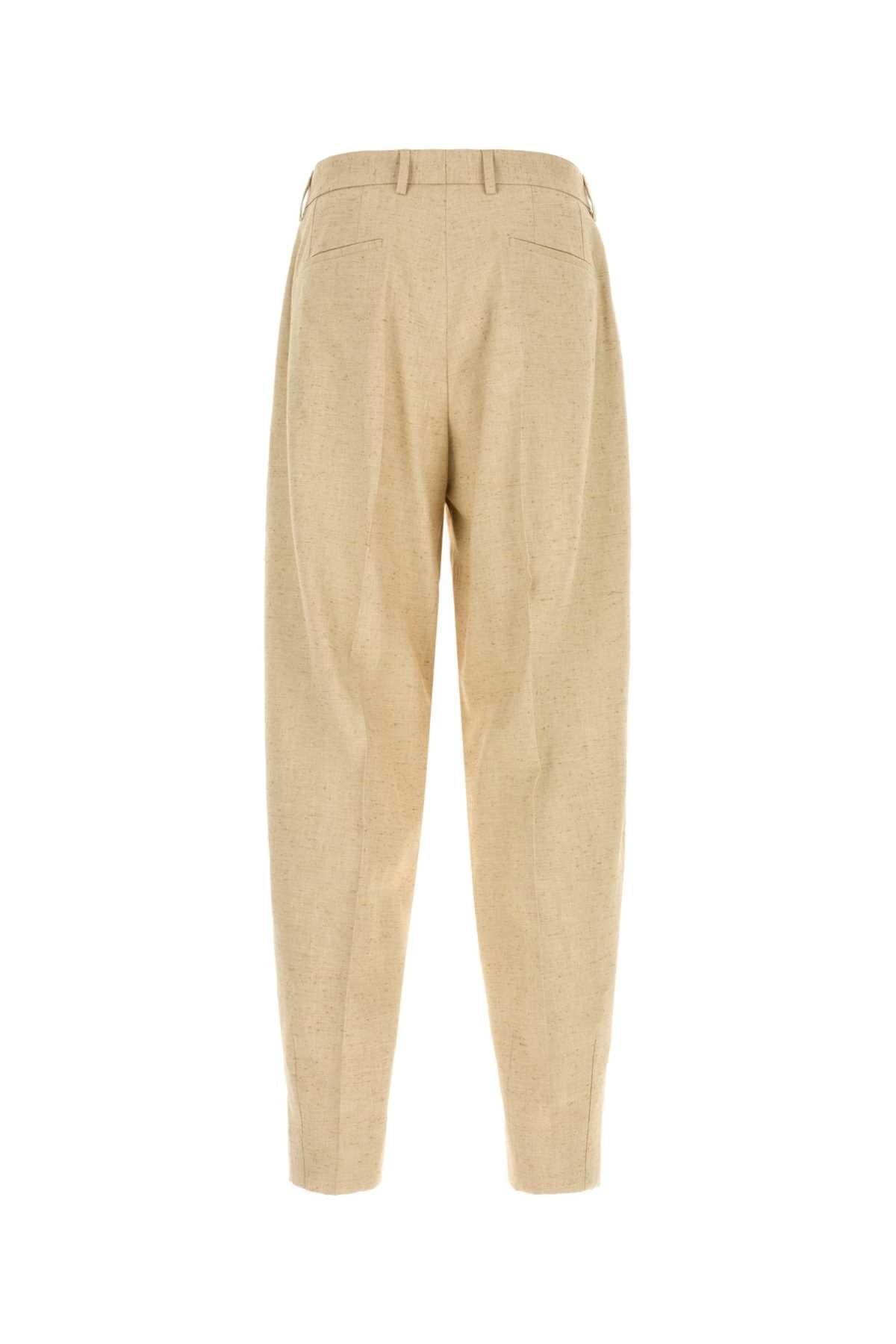 Dolce & Gabbana Men Sand Tweed Wide-Leg Pant DOLCE & GABBANA