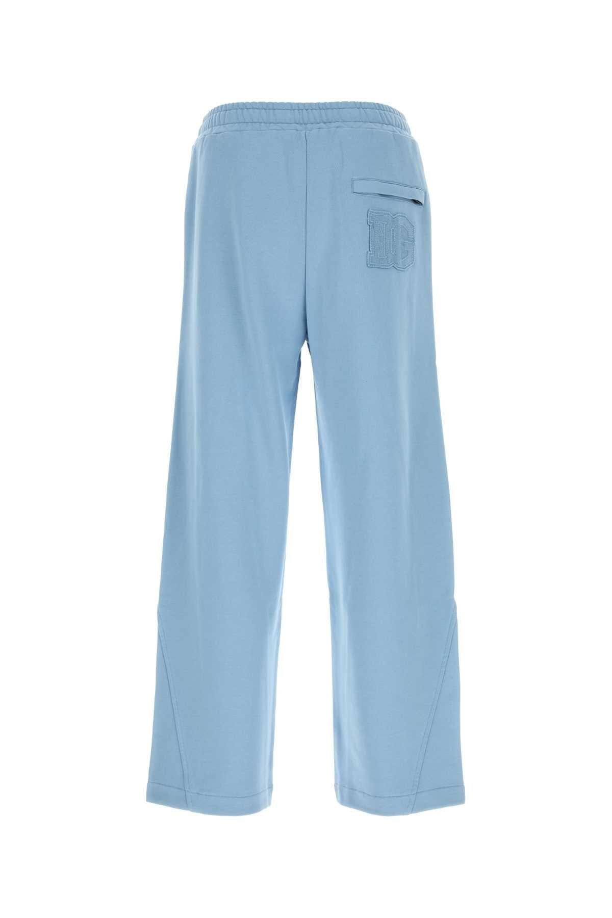 Dolce & Gabbana Men Light Blue Cotton Joggers DOLCE & GABBANA