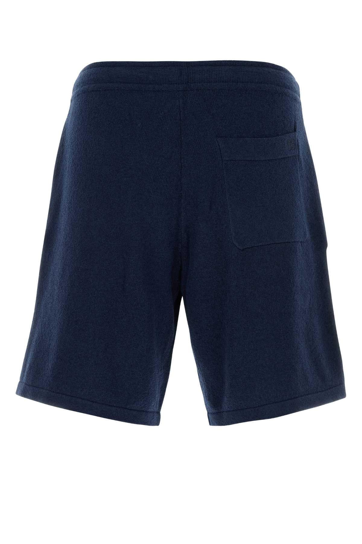 Dolce & Gabbana Men Navy Blue Cotton Blend Bermuda Shorts DOLCE & GABBANA