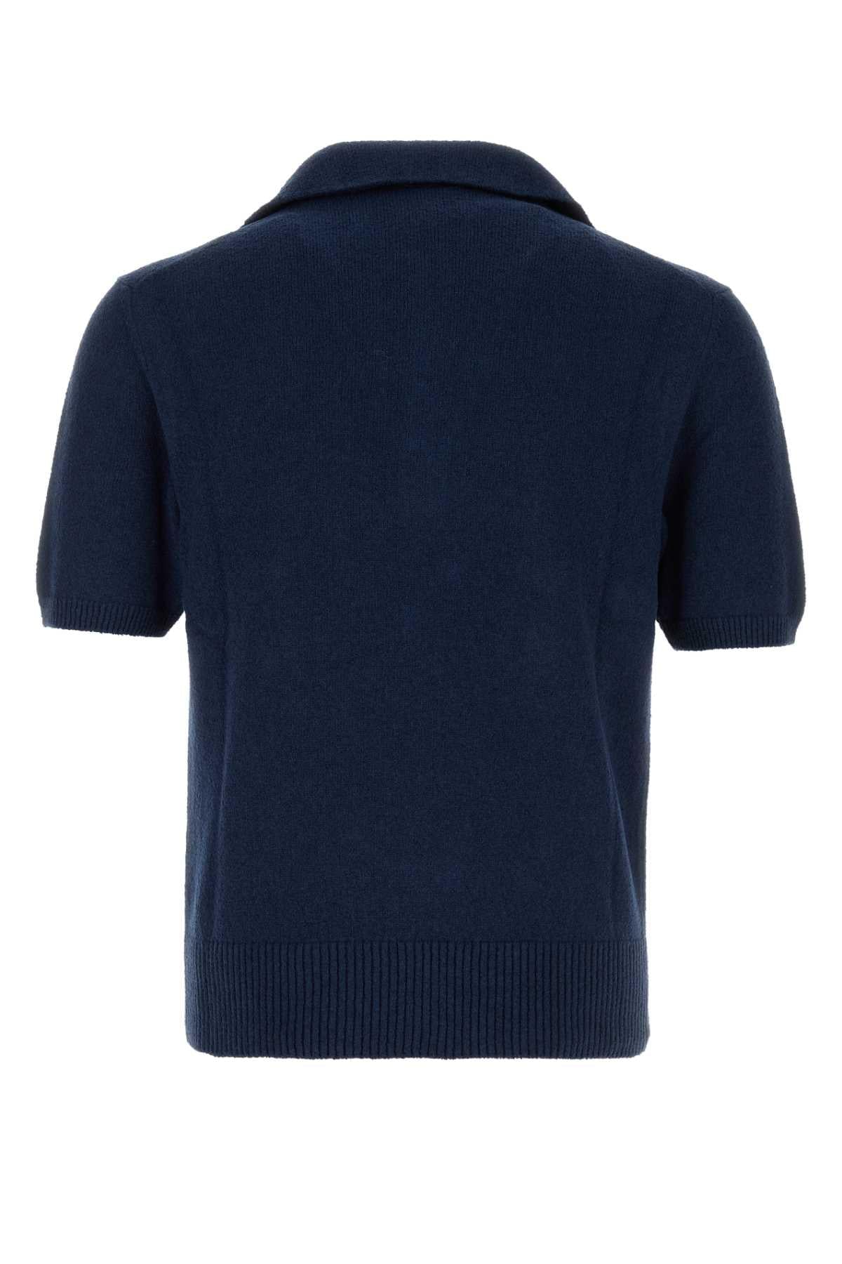 Dolce & Gabbana Men Navy Blue Cotton Blend Polo Shirt DOLCE & GABBANA