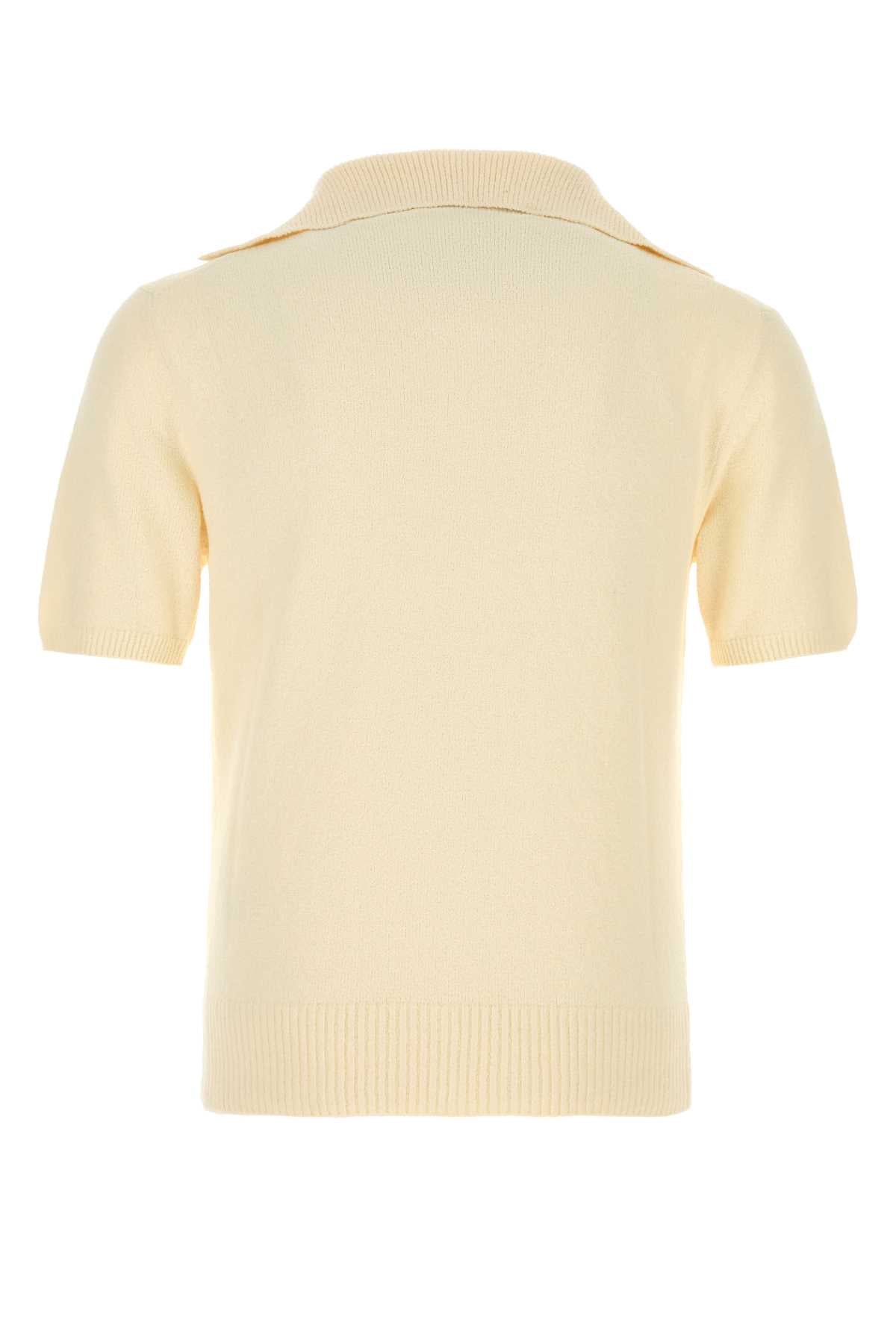 Dolce & Gabbana Men Cream Cotton Blend Polo Shirt DOLCE & GABBANA