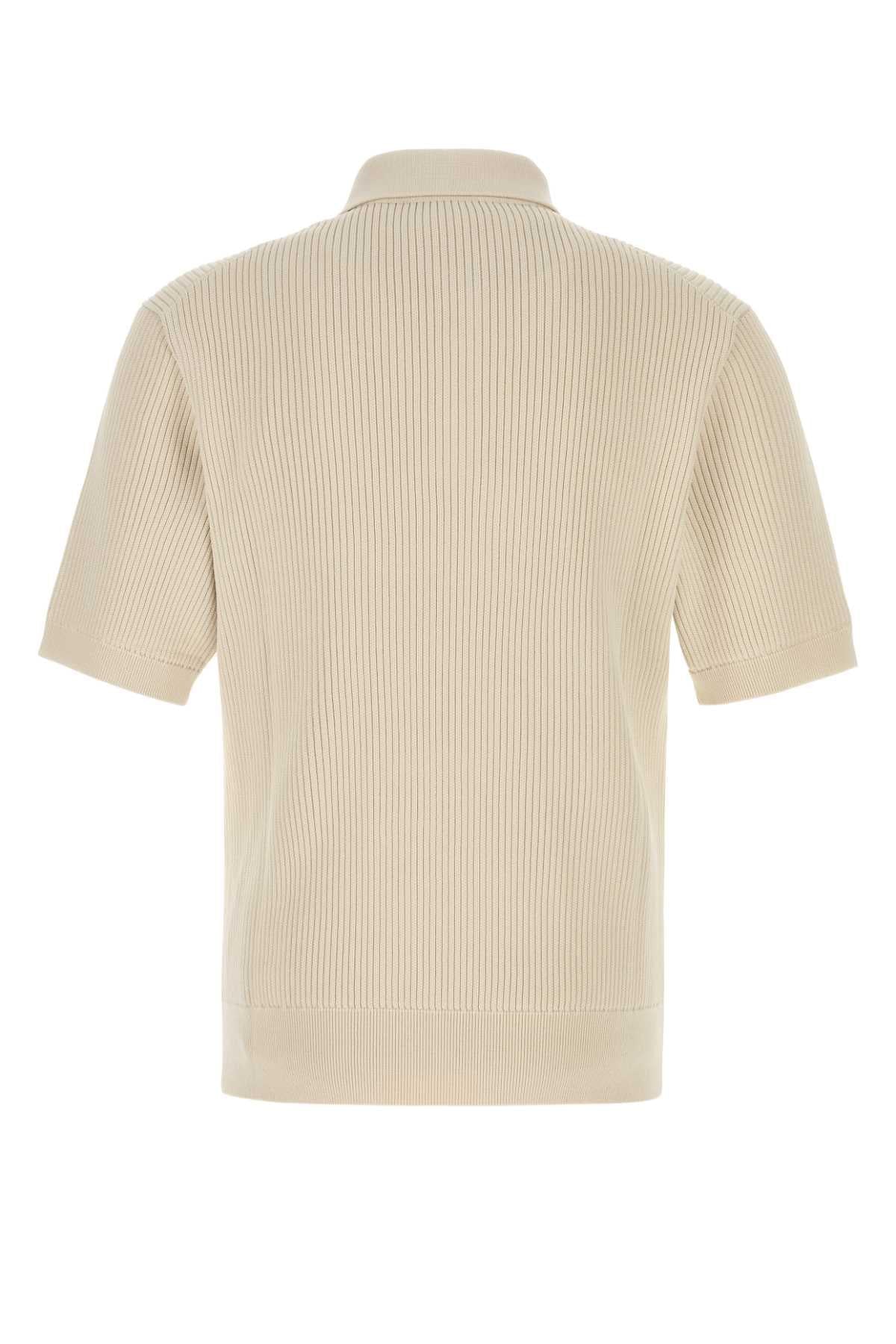 Dolce & Gabbana Men Sand Cotton Polo Shirt DOLCE & GABBANA