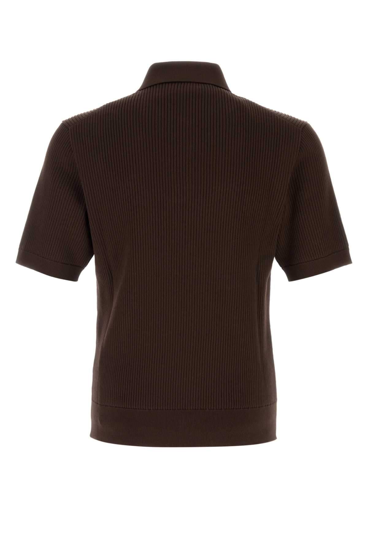 Dolce & Gabbana Men Dark Brown Cotton Polo Shirt DOLCE & GABBANA