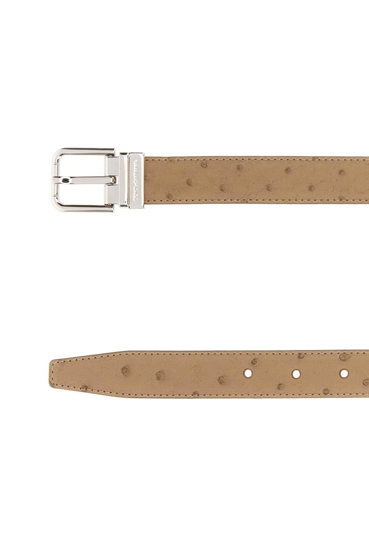 Dolce & Gabbana Men Camel Leather Reversible Belt DOLCE & GABBANA