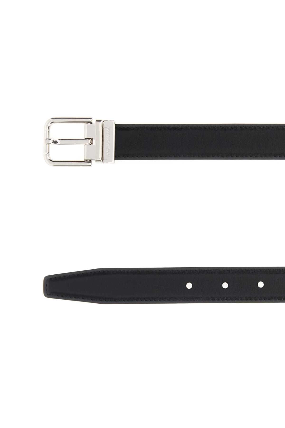 Dolce & Gabbana Men Black Leather Belt DOLCE & GABBANA