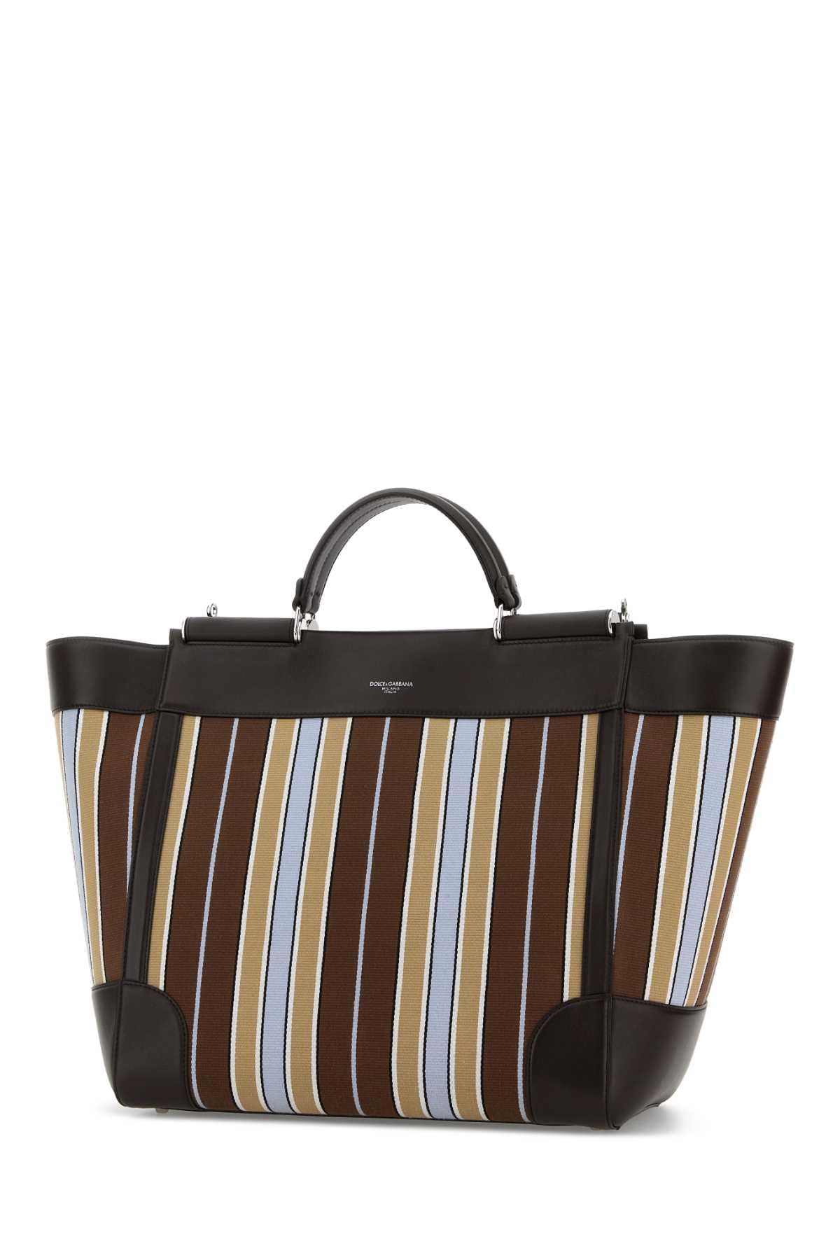 Dolce & Gabbana Men Embroidered Fabric Sicily Shopping Bag DOLCE & GABBANA