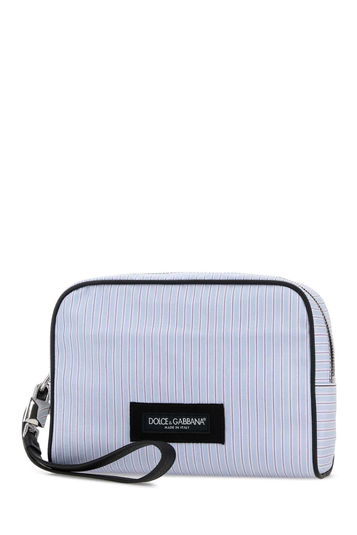 Dolce & Gabbana Men Embroidered Poplin Clutch DOLCE & GABBANA