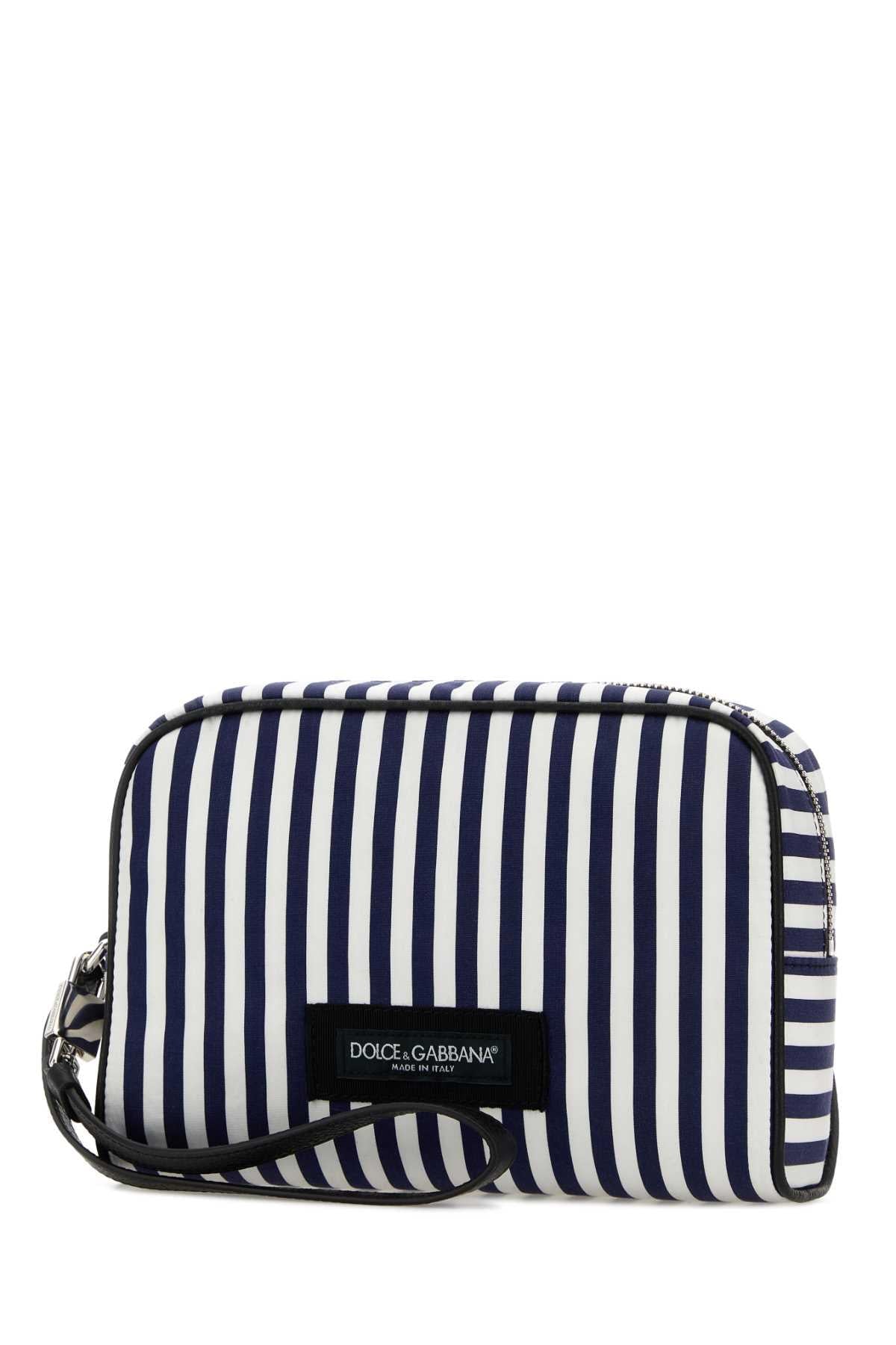 Dolce & Gabbana Men Embroidered Poplin Clutch DOLCE & GABBANA