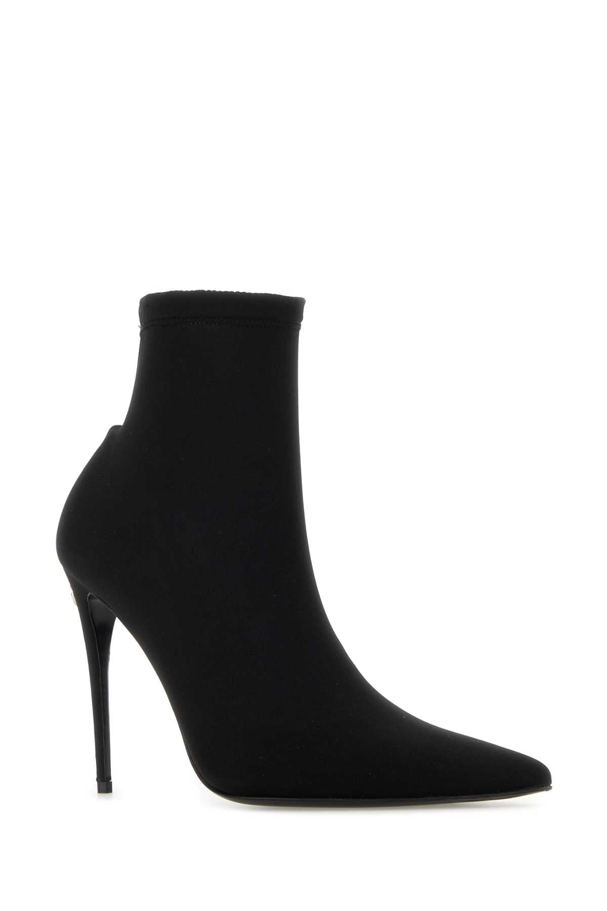 Dolce & Gabbana Women Black Fabric Ankle Boots DOLCE & GABBANA
