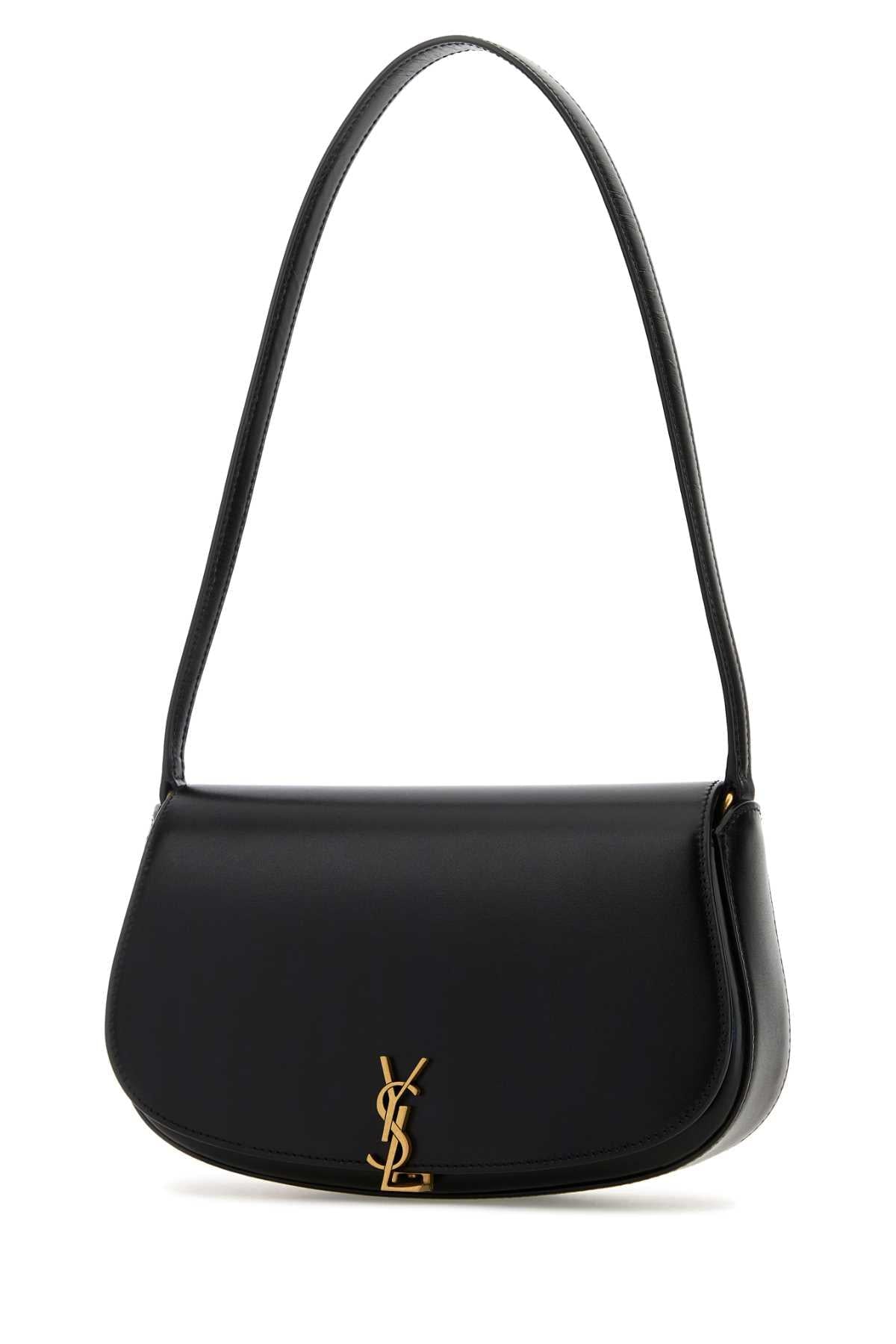 Saint Laurent Women Black Leather Demi Lune Shoulder Bag SAINT LAURENT