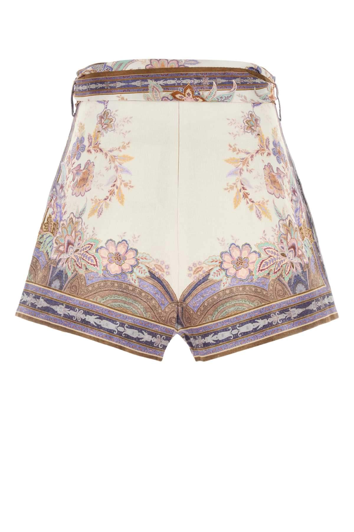 Zimmermann Women Printed Linene Luna Shorts ZIMMERMANN