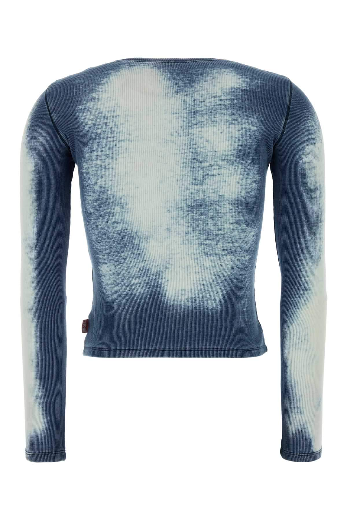 Diesel Women Blue Stretch Cotton T-Gabriel Cardigan DIESEL