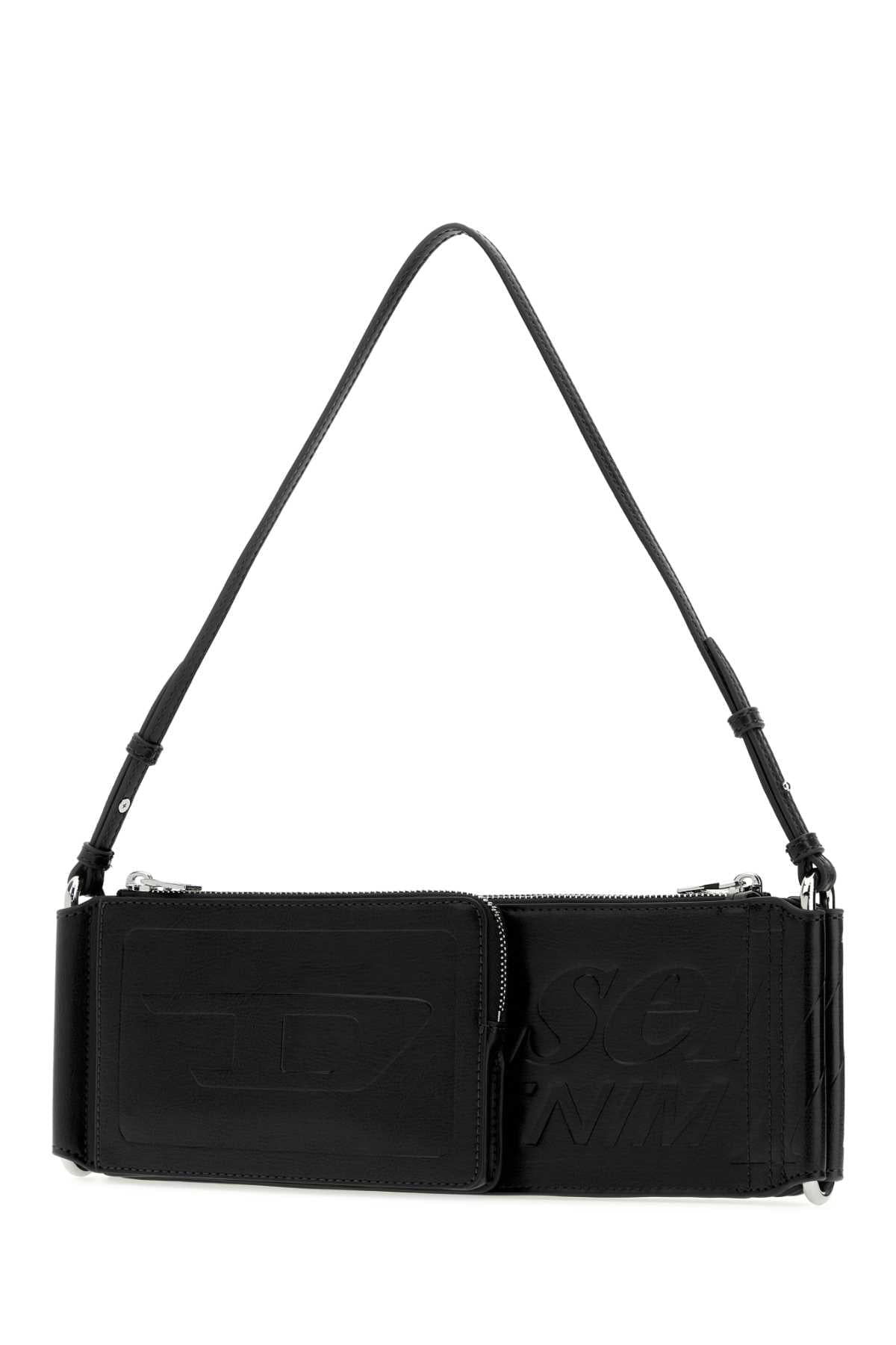 Diesel Women Black Synthetic Leather Flag-D Shoulder Bag DIESEL
