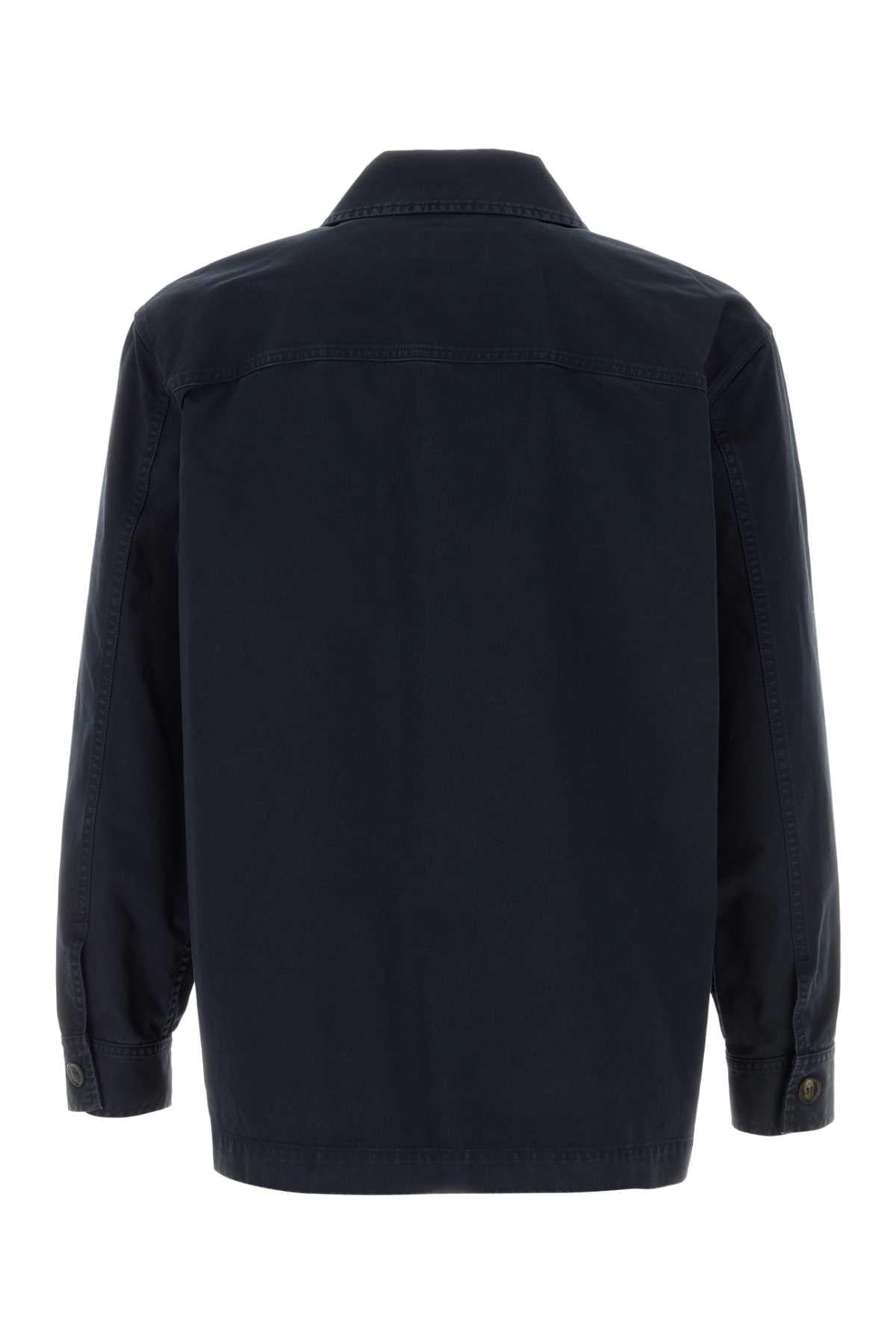 Saint Laurent Men Dark Blue Cotton Shirt SAINT LAURENT