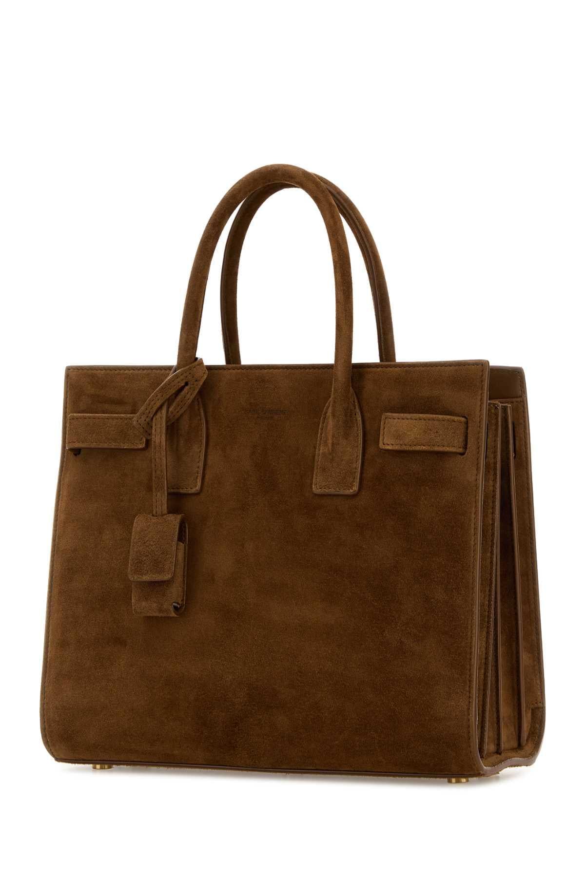 Saint Laurent Women Brown Suede Sac De Jour Handbag SAINT LAURENT