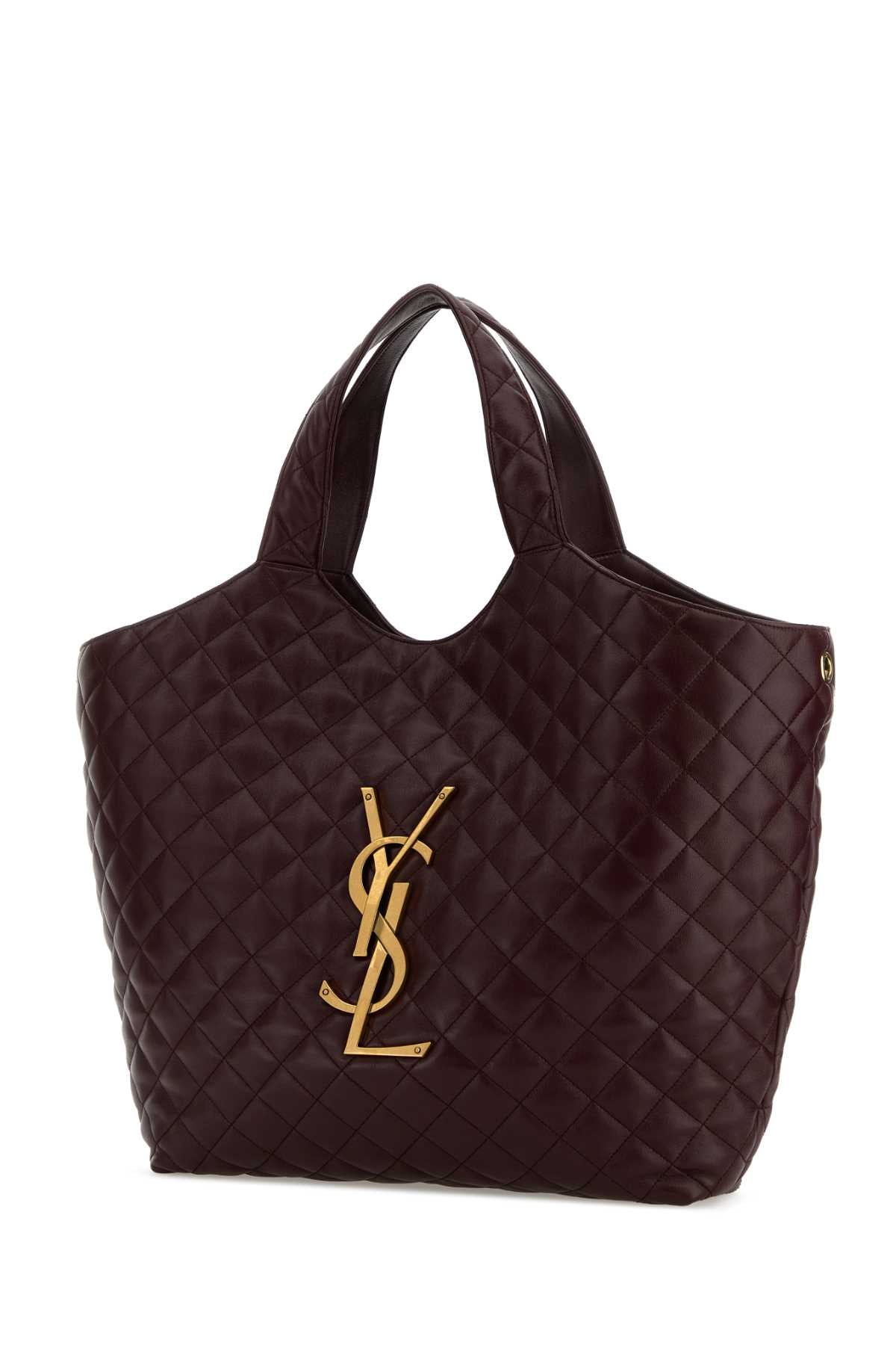 Saint Laurent Women Aubergine Nappa Leather Icare Shopping Bag SAINT LAURENT