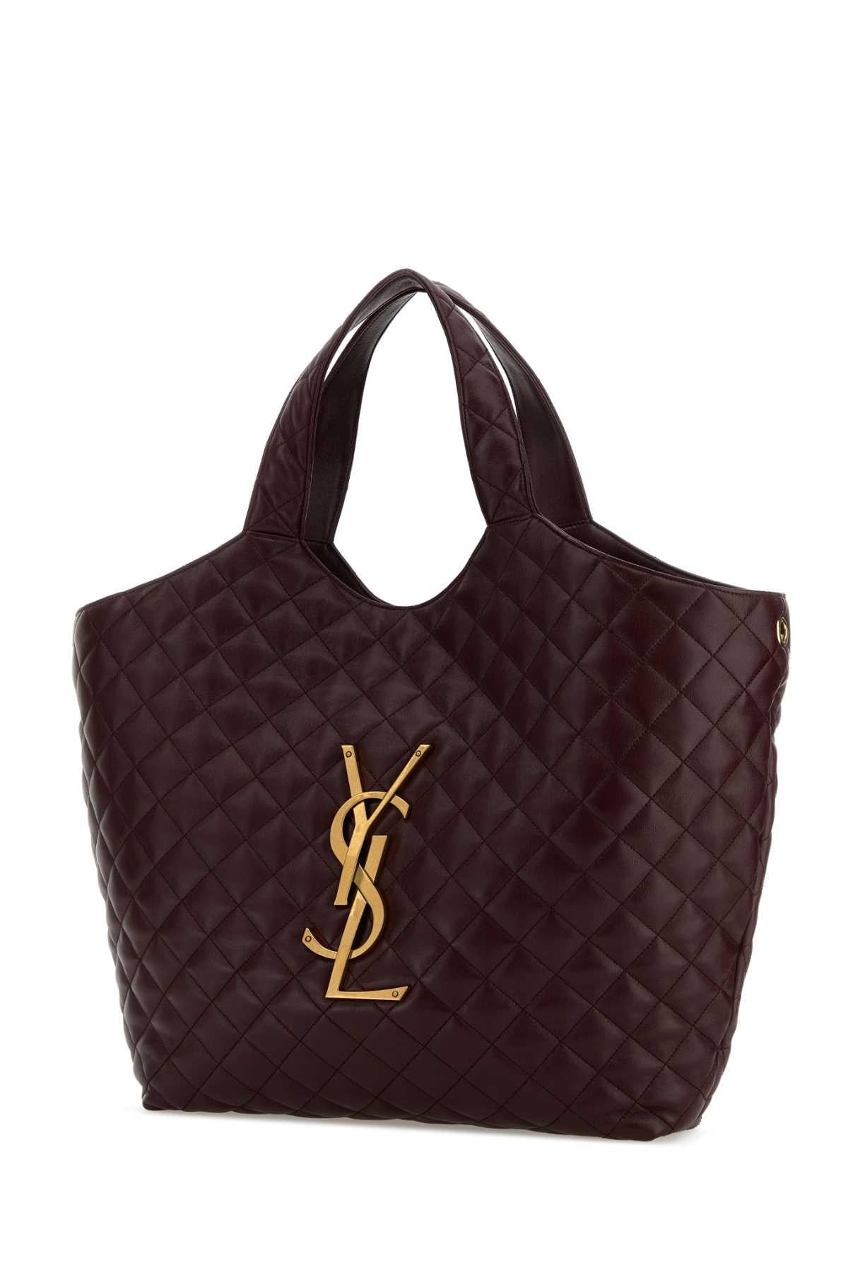 Saint Laurent Women Aubergine Nappa Leather Icare Shopping Bag SAINT LAURENT
