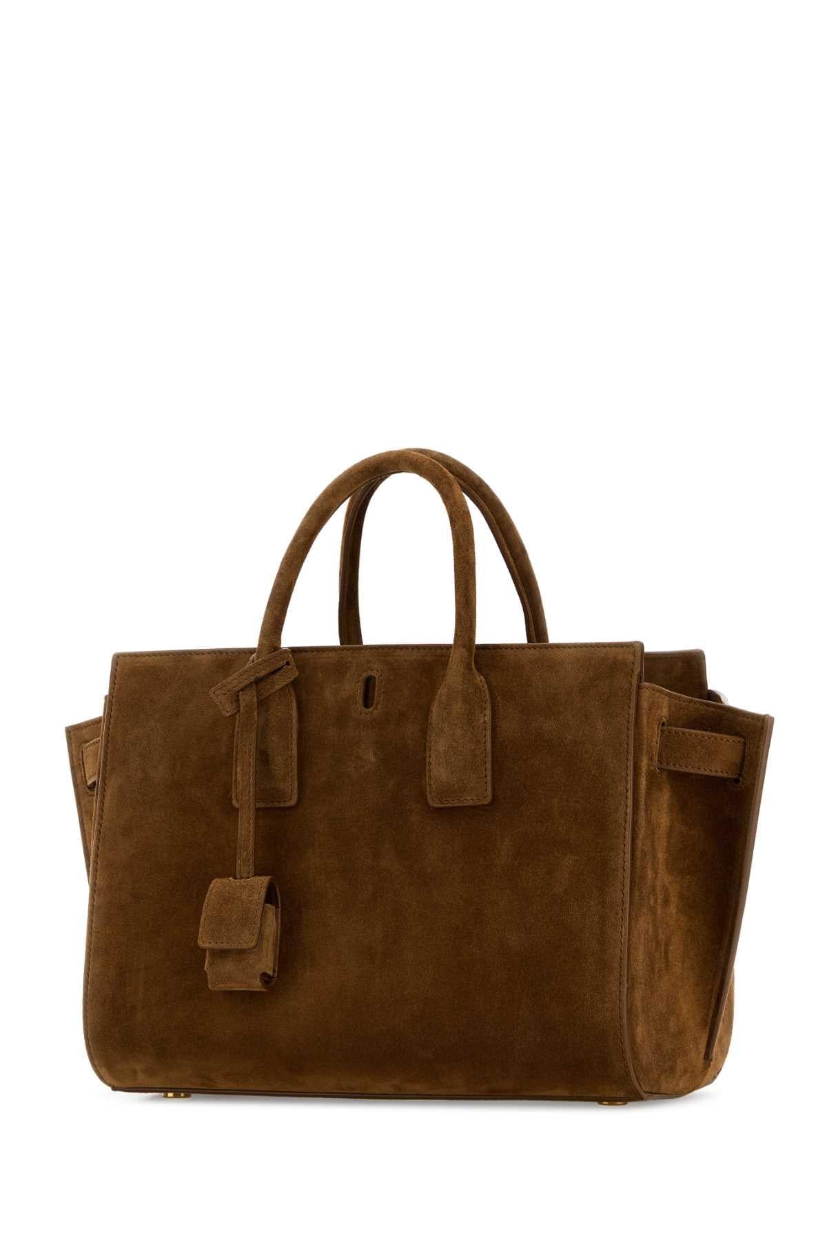Saint Laurent Women Brown Suede Sac De Jour Handbag SAINT LAURENT