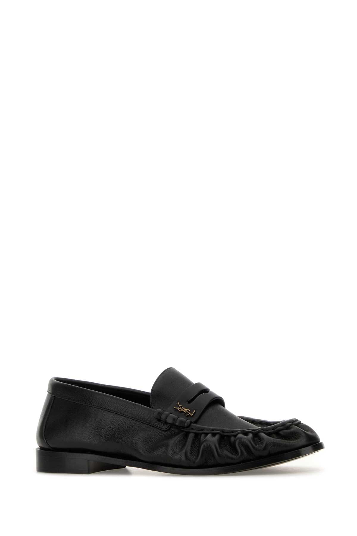 Saint Laurent Men Black Leather Loafers SAINT LAURENT