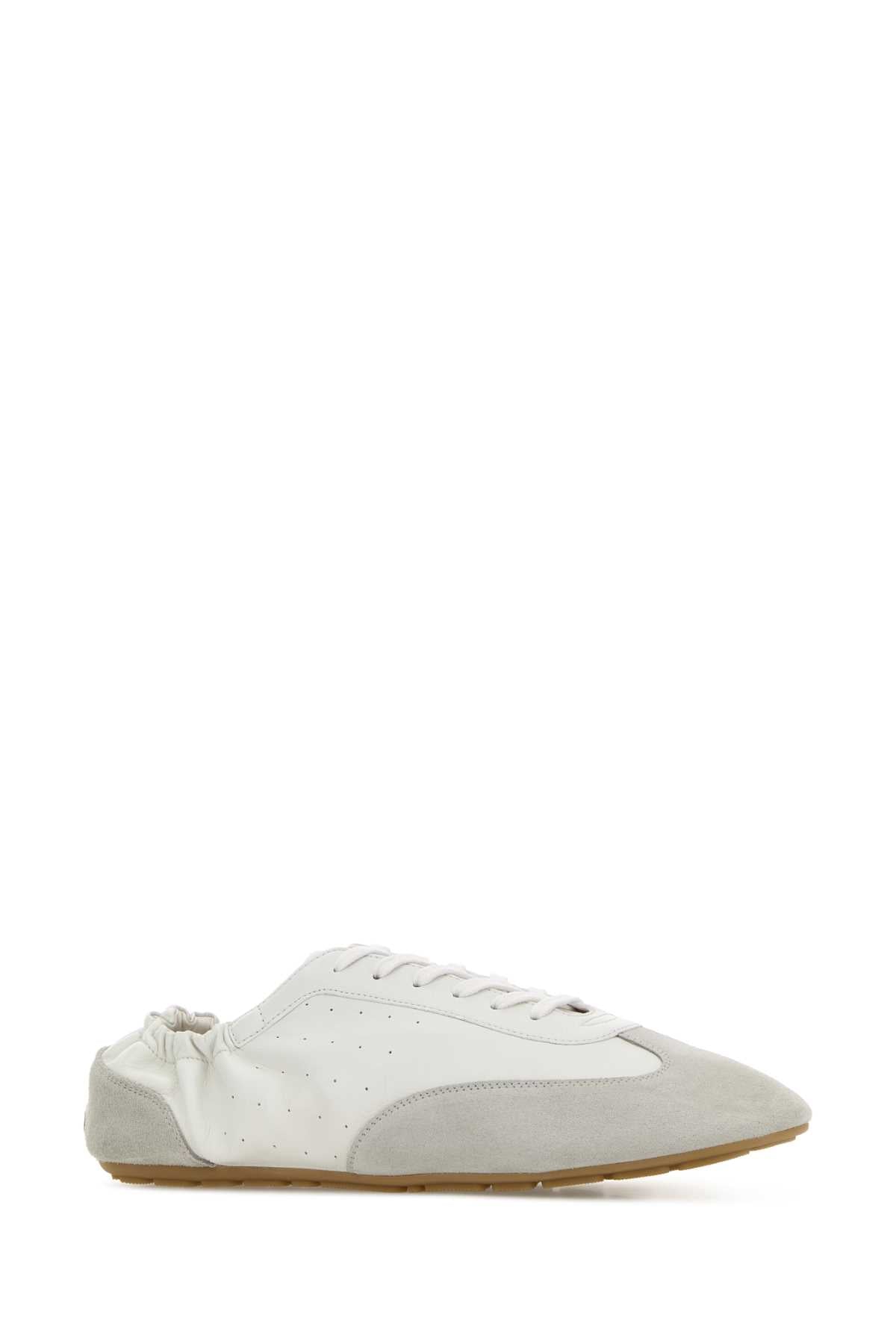 Saint Laurent Men White Leather Lewis Sneakers SAINT LAURENT