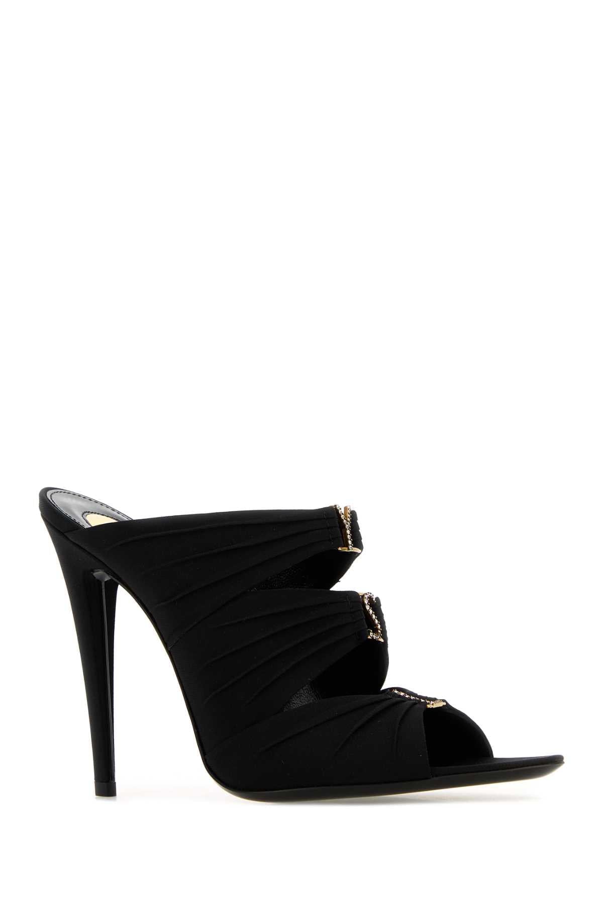 Saint Laurent Women Black Fabric Emilie Mules SAINT LAURENT