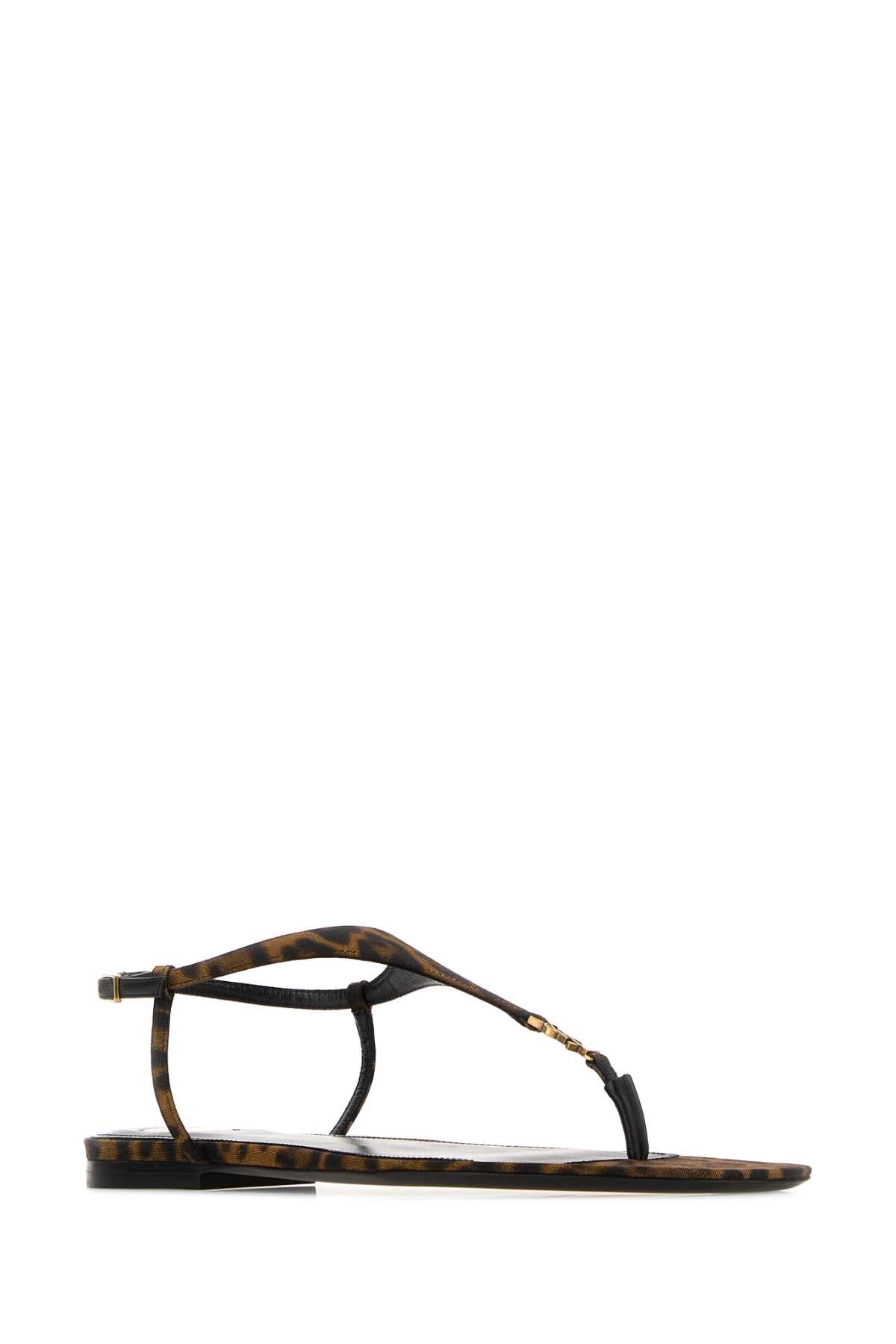 Saint Laurent Women Printed Fabric Cassandra Sandals SAINT LAURENT