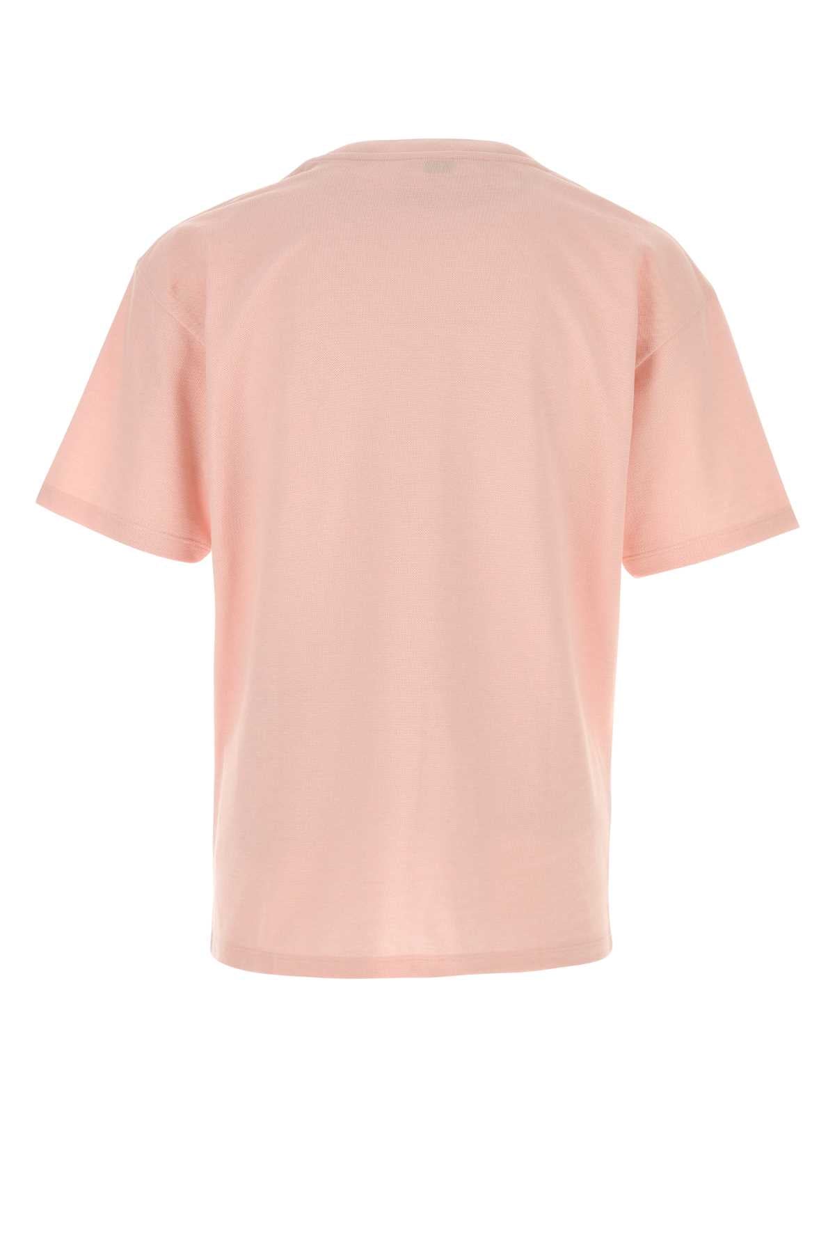 Saint Laurent Men Pink Piquet T-Shirt SAINT LAURENT