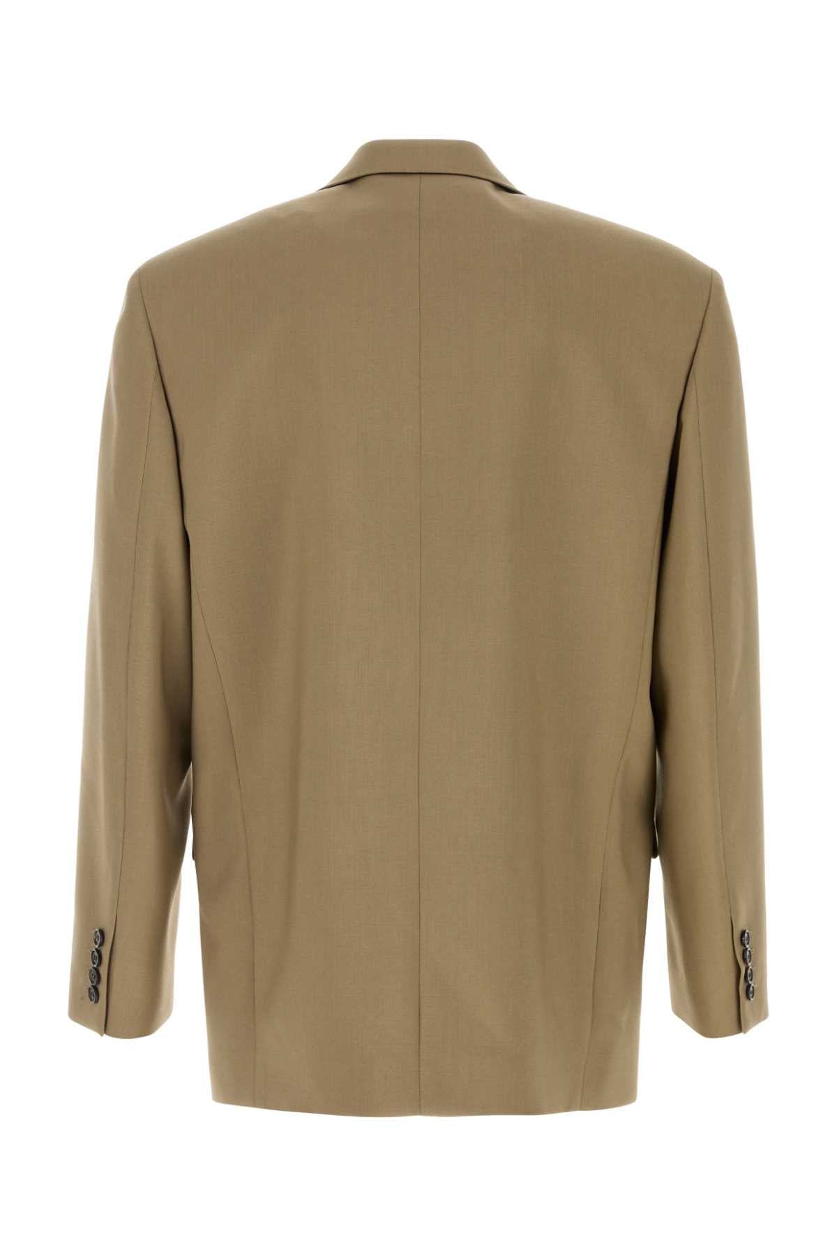 Saint Laurent Men Khaki Wool Blend Blazer SAINT LAURENT