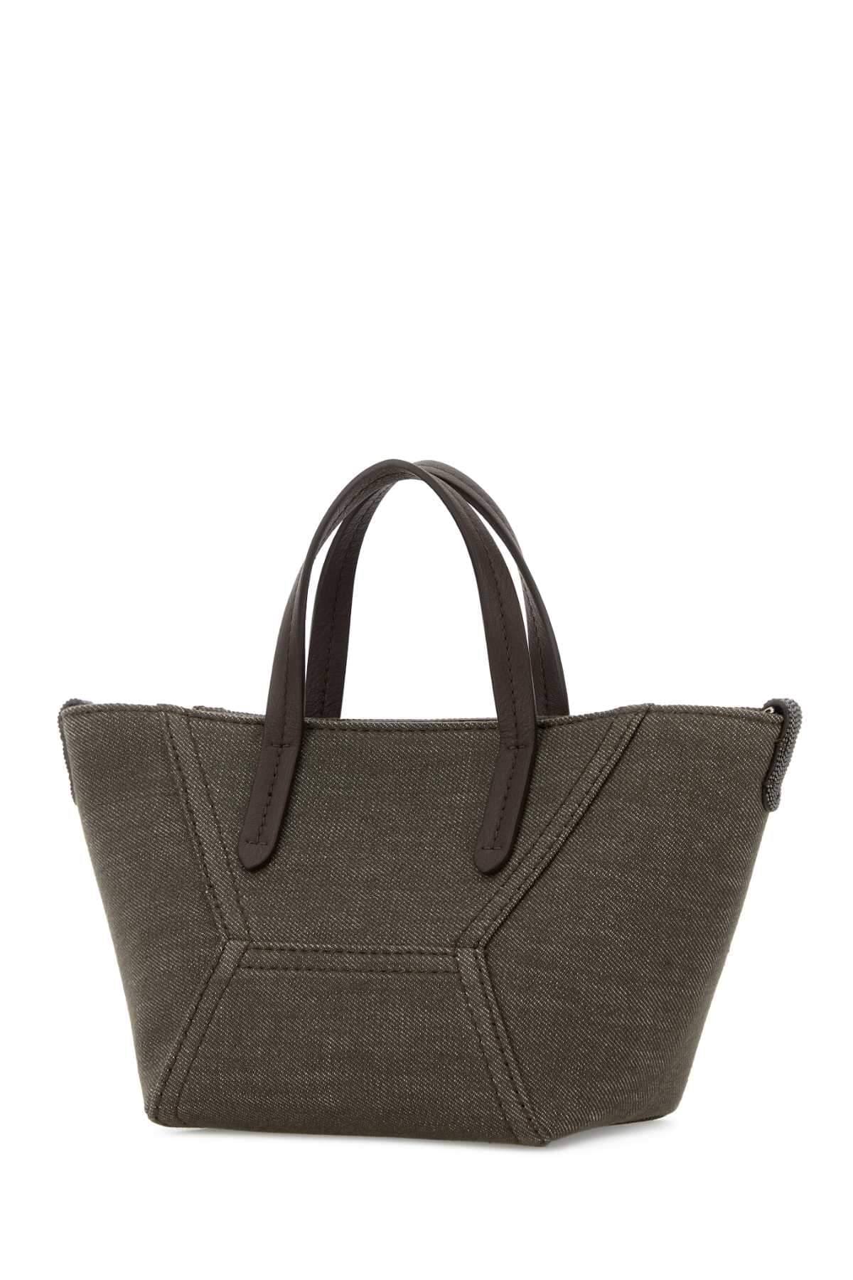 Brunello Cucinelli Women Olive Green Fabric Handbag BRUNELLO CUCINELLI