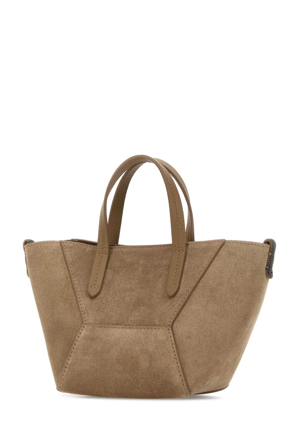 Brunello Cucinelli Women Biscuit Suede Handbag BRUNELLO CUCINELLI