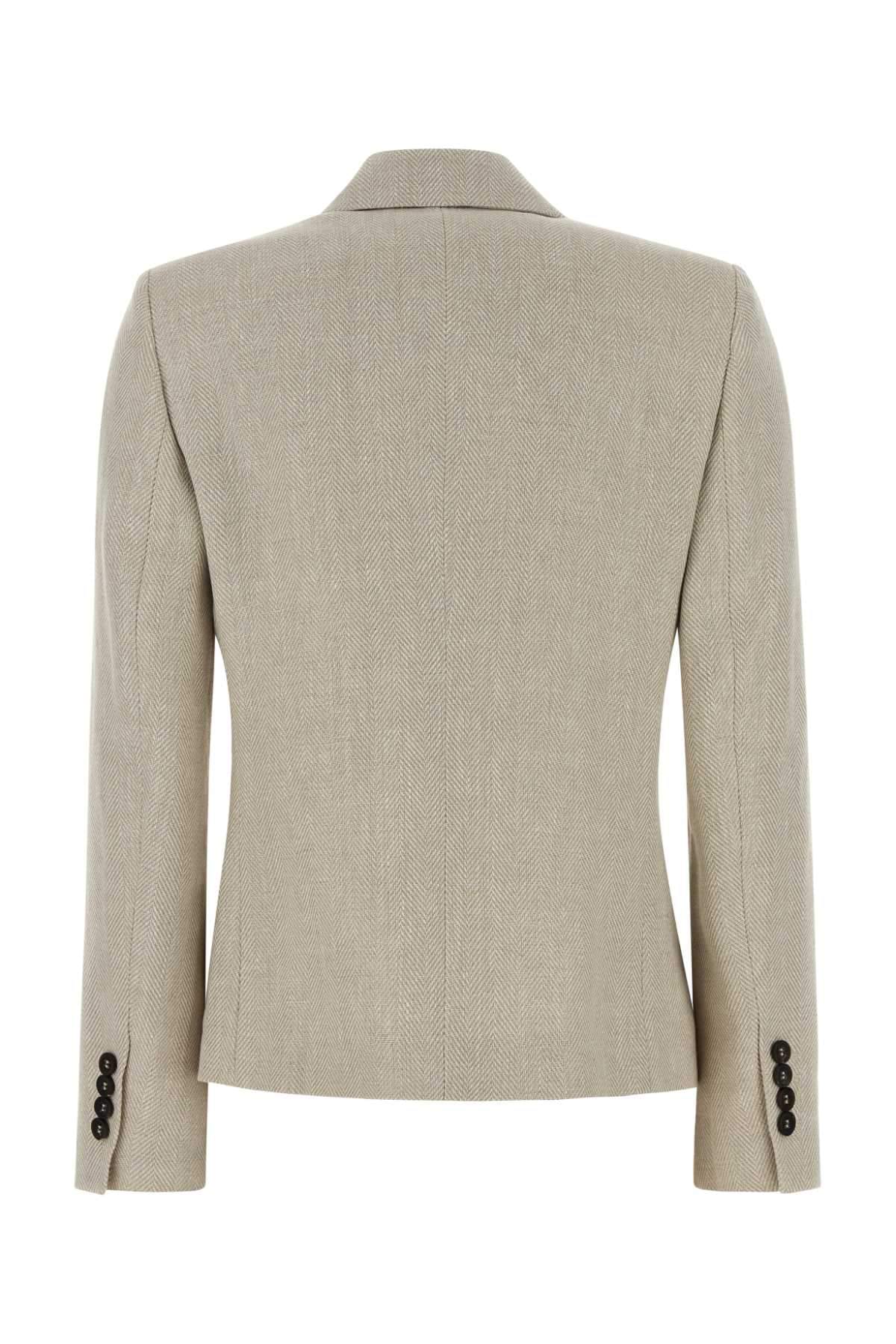 Brunello Cucinelli Women Melange Sand Linen Blend Blazer BRUNELLO CUCINELLI