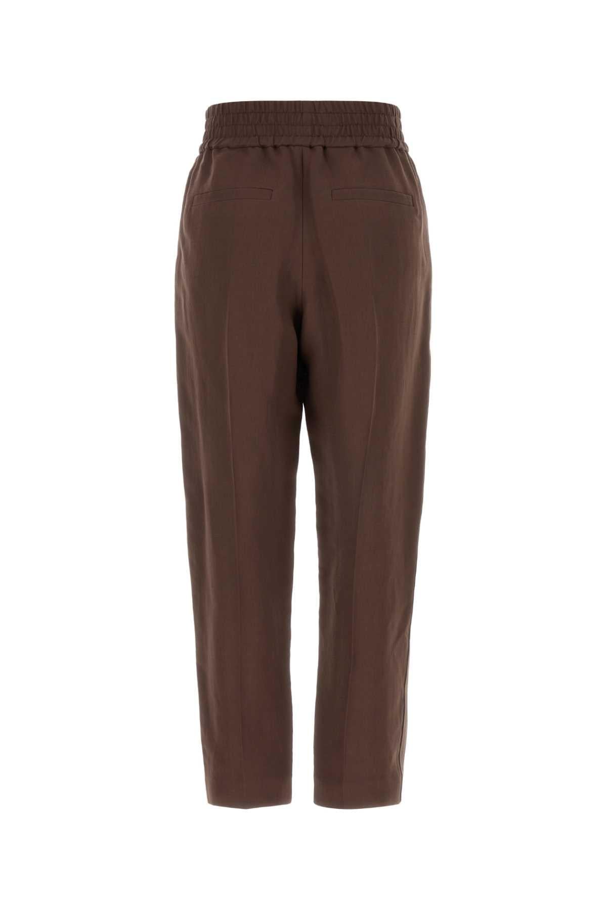 Brunello Cucinelli Women Chocolate Viscose Blend Pant BRUNELLO CUCINELLI