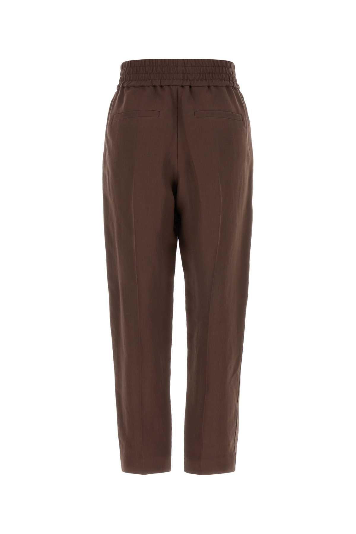 Brunello Cucinelli Women Chocolate Viscose Blend Pant BRUNELLO CUCINELLI