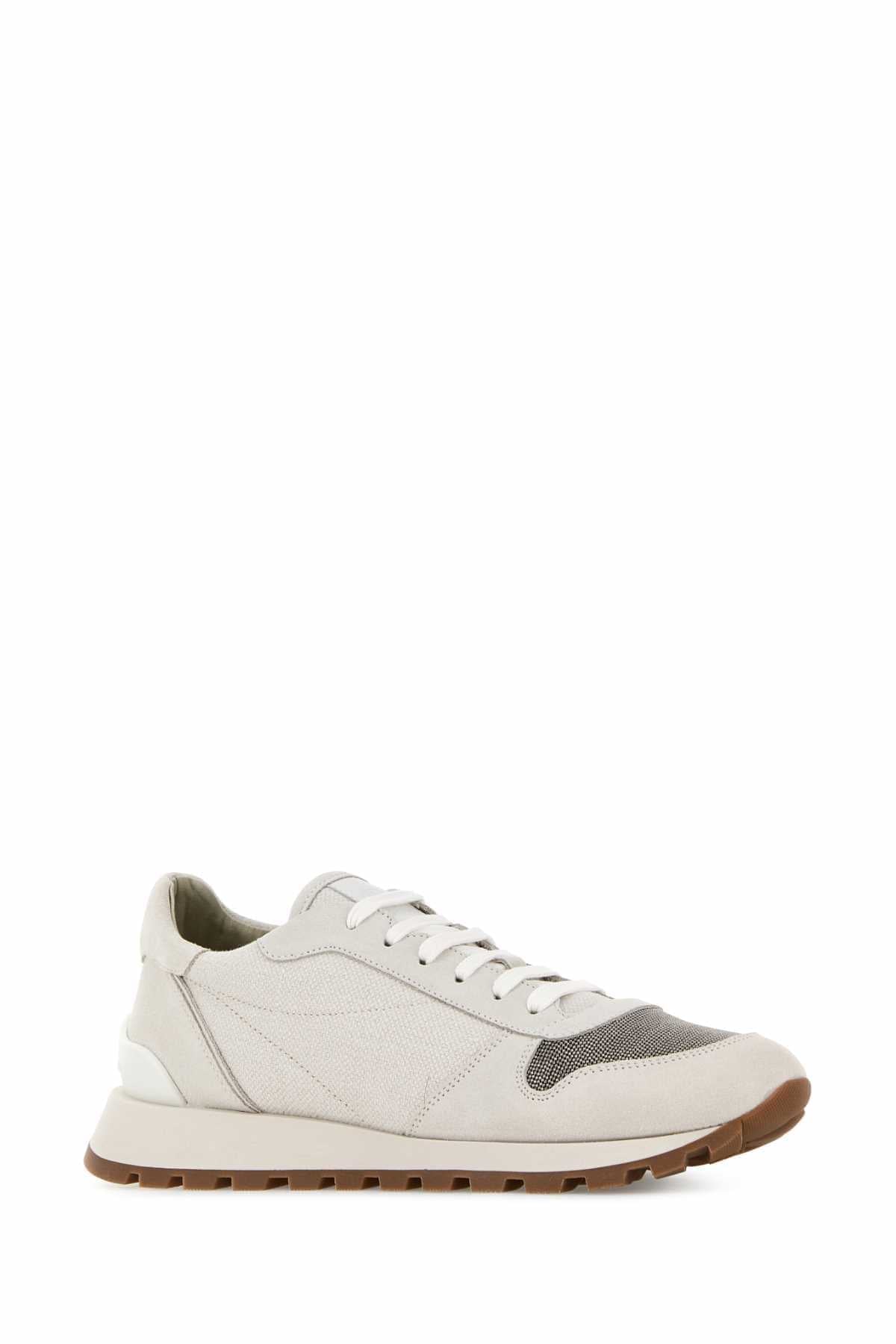 Brunello Cucinelli Women Light Grey Fabric Sneakers BRUNELLO CUCINELLI