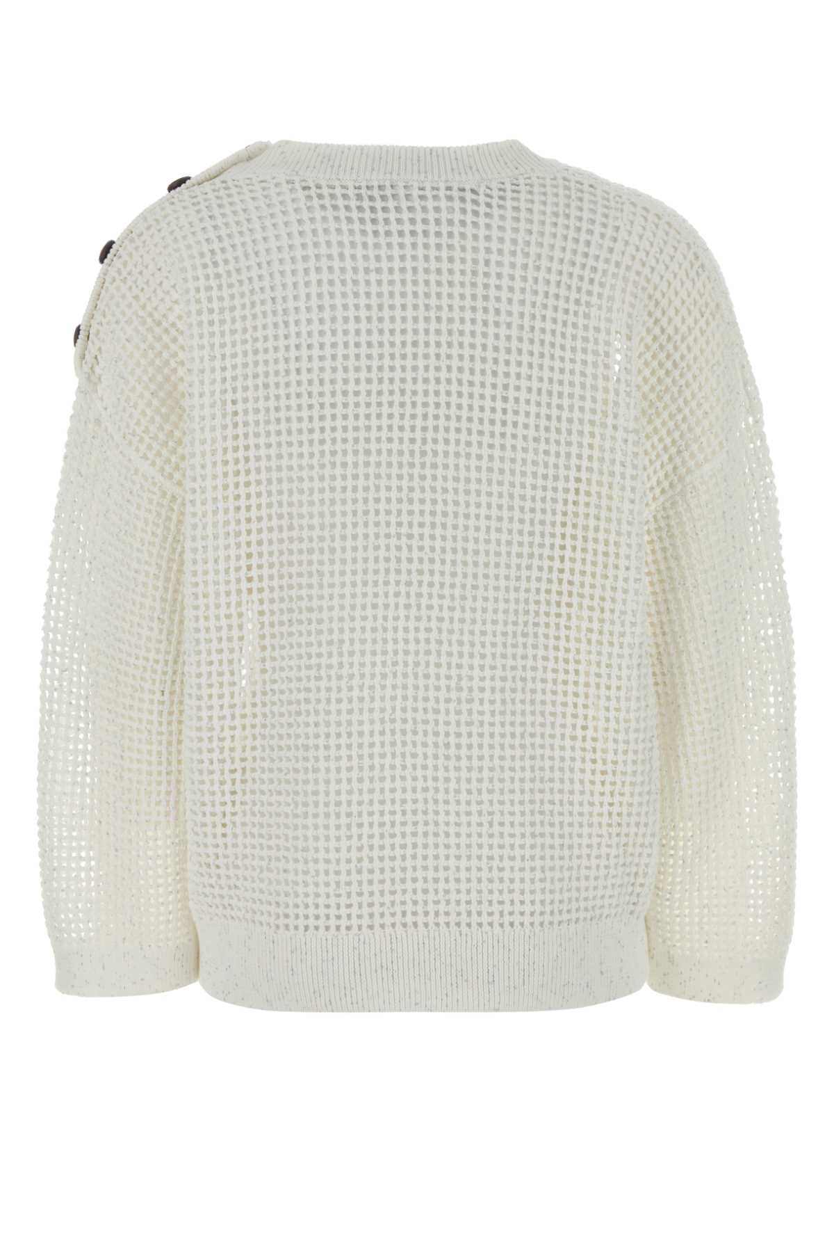 Brunello Cucinelli Women White Crochet Sweater BRUNELLO CUCINELLI